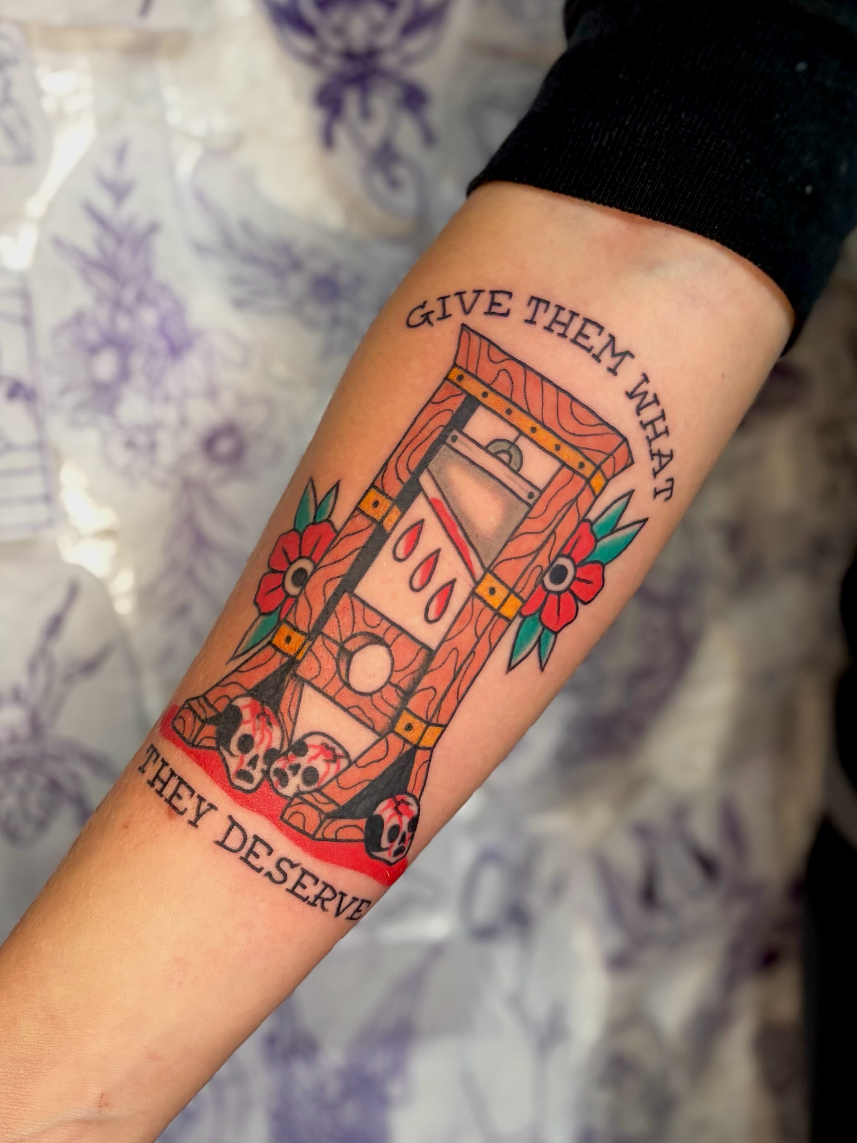 Pinball machine American traditional tattoo on the forearm by Danelle ✶ Nashville Tattooer