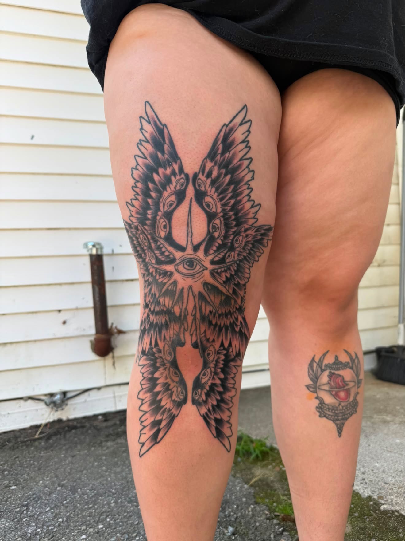 Tattoo by @trashcat.tattoos — black_and_grey
