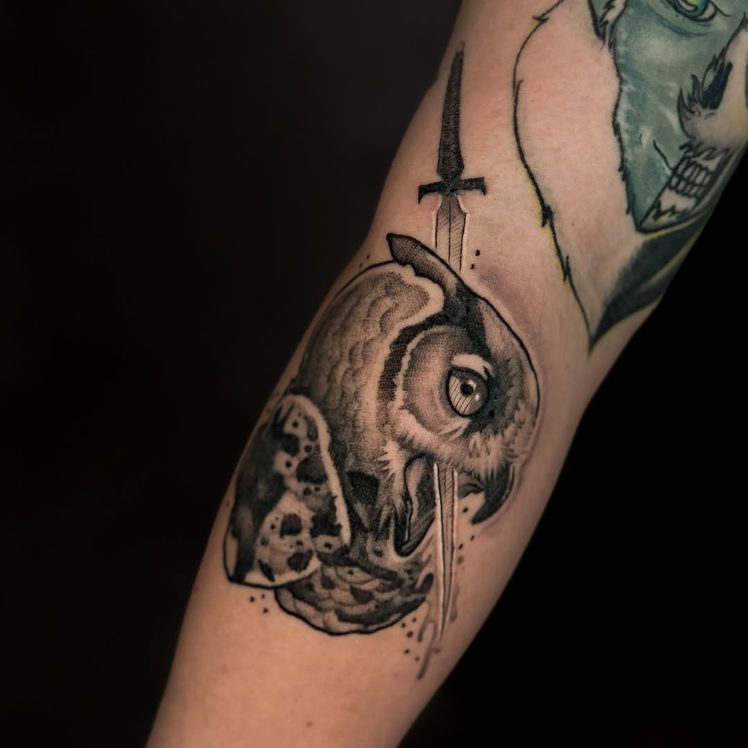 Tattoo by @_dreadnot_ — black_and_grey, realism