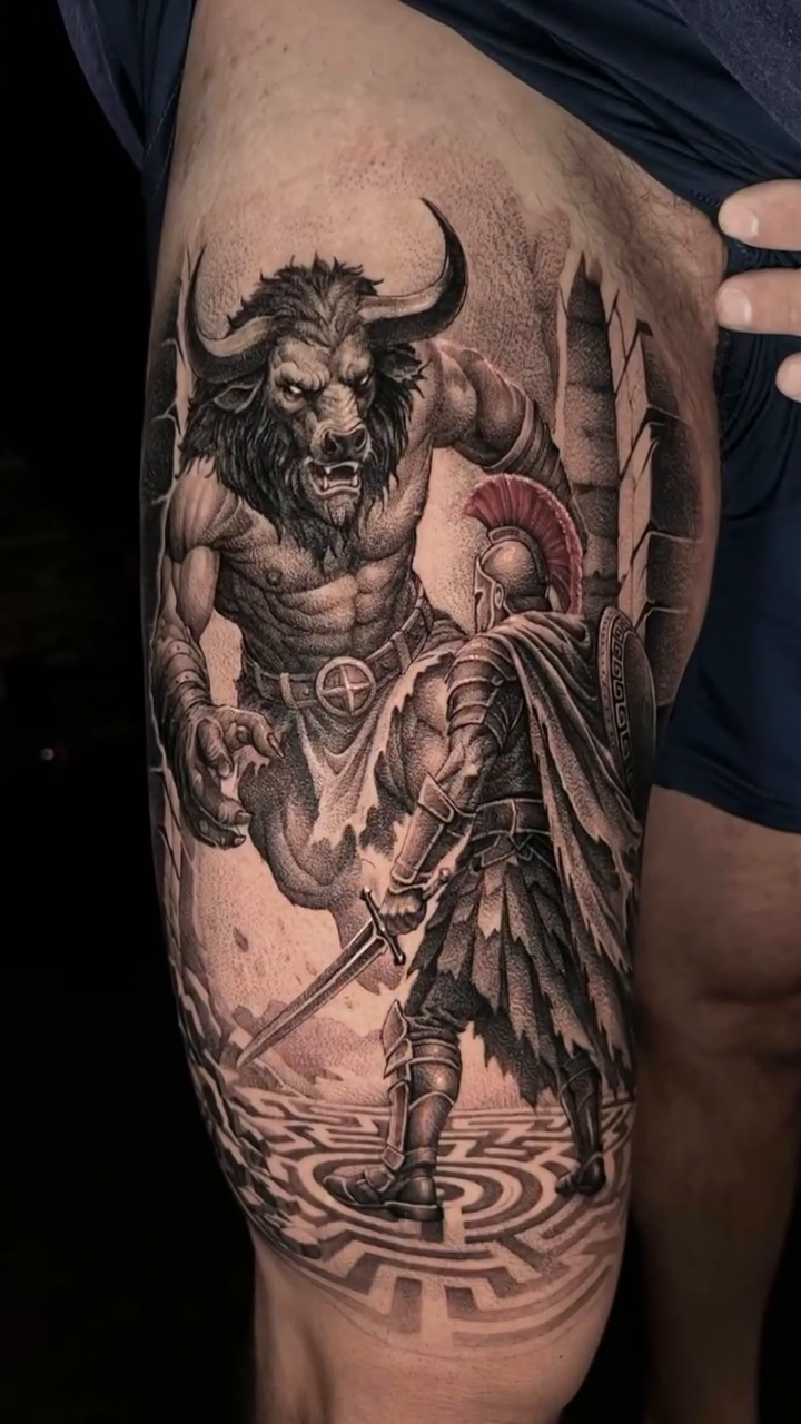 Tattoo by @jonnelson_tattoos — dark_realism, black_and_grey