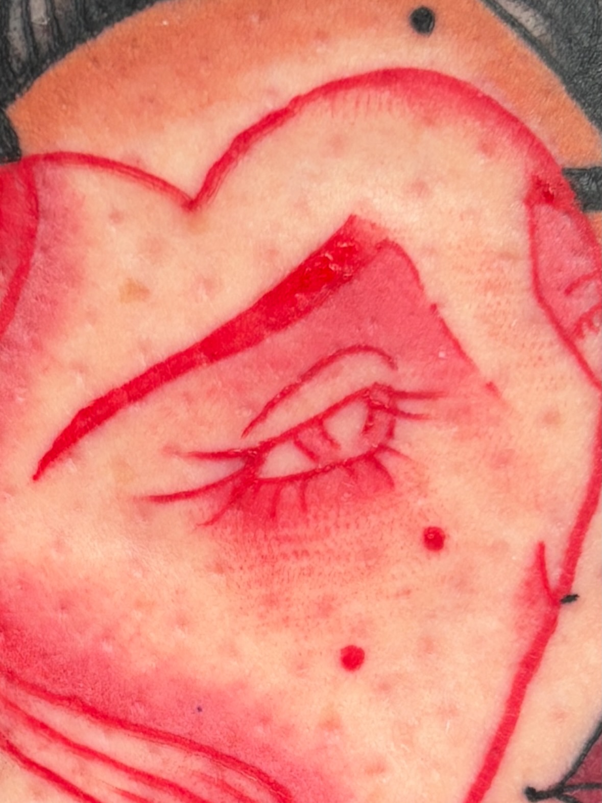 Eye realism tattoo on the chest by Lilly Evans