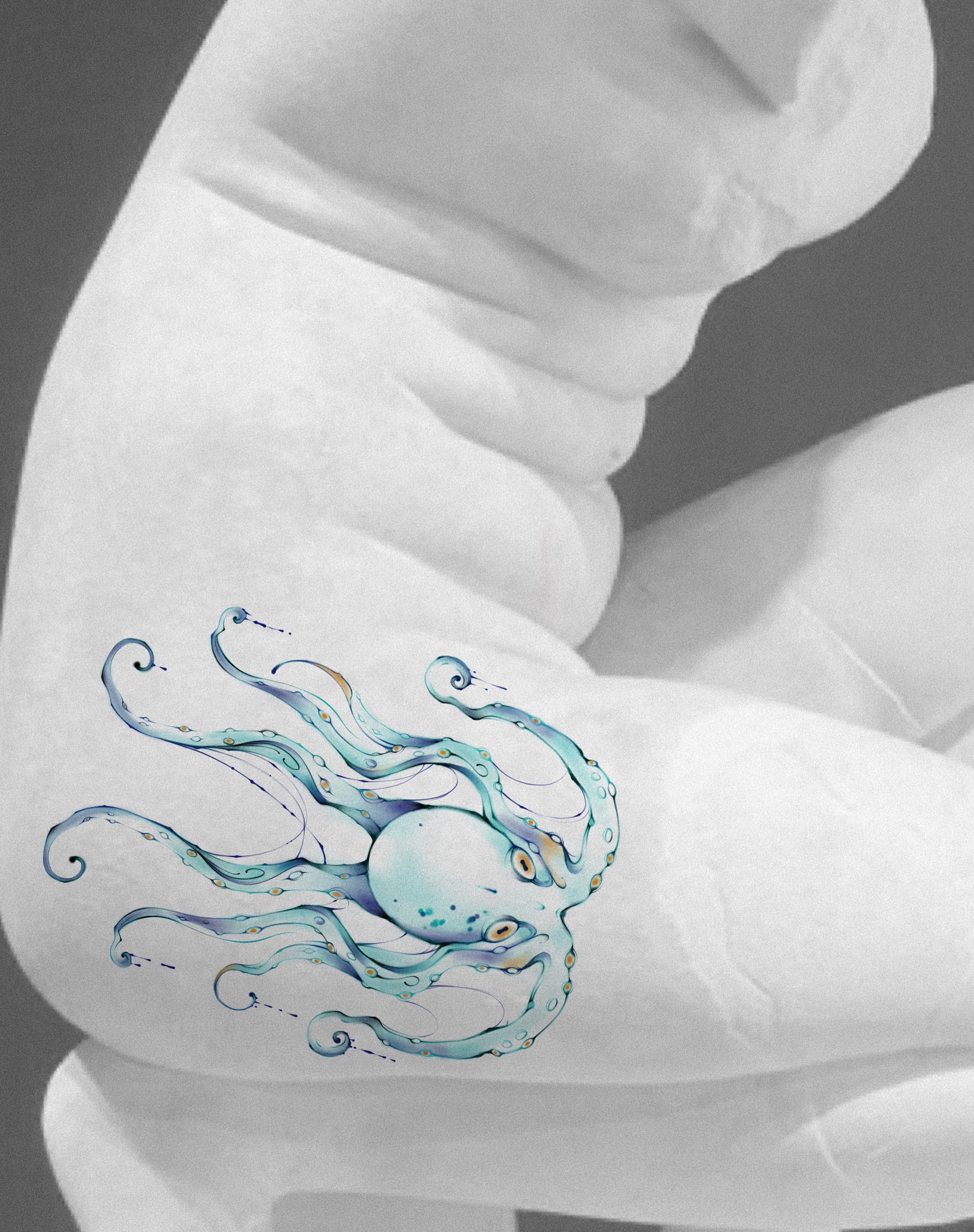 Octopus watercolor tattoo on the forearm by @havefun_tattoo