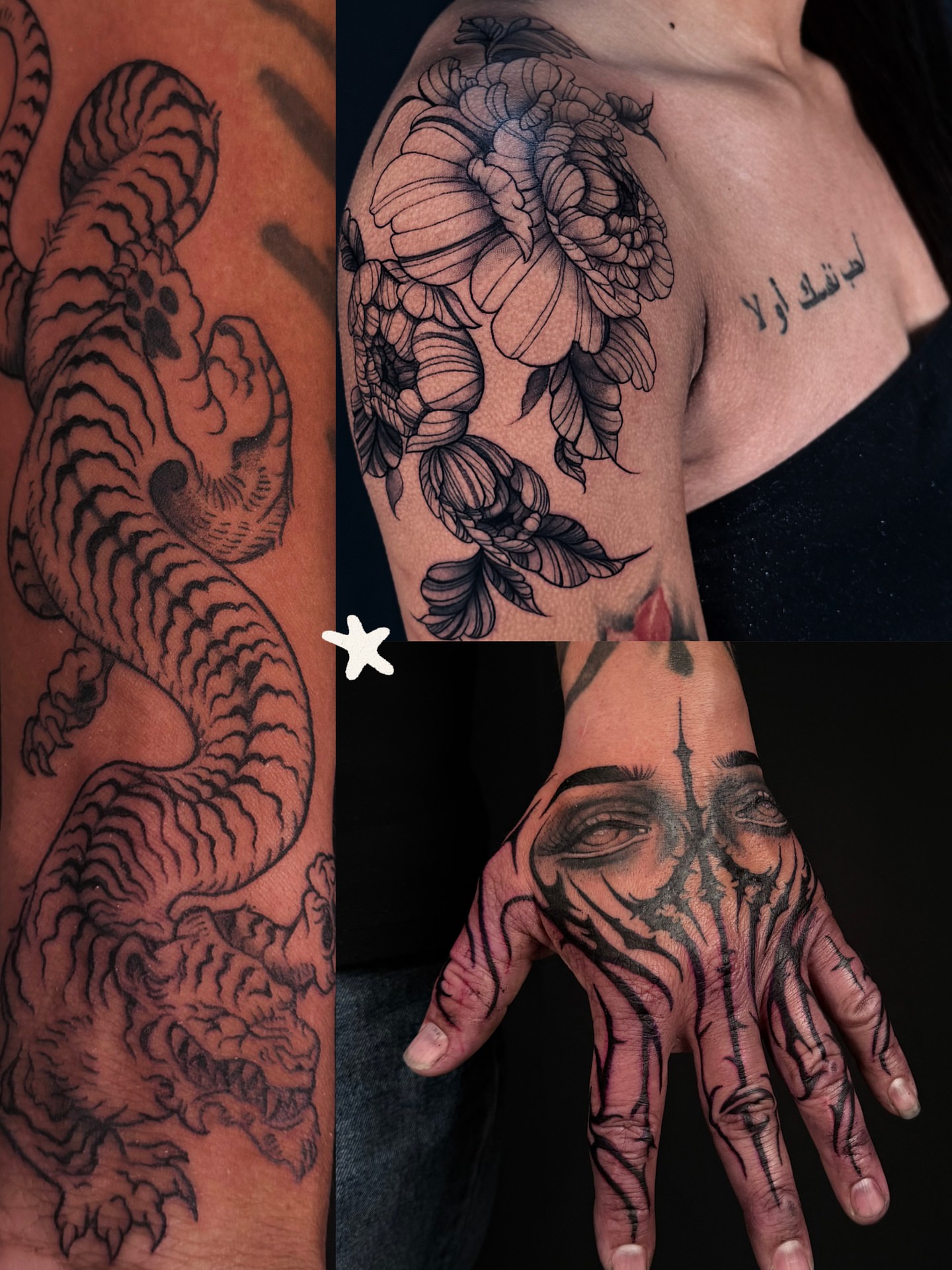 Dragon and floral japanese irezumi tattoo on the upper arm by Las Vegas Artist π©π½βπ¨