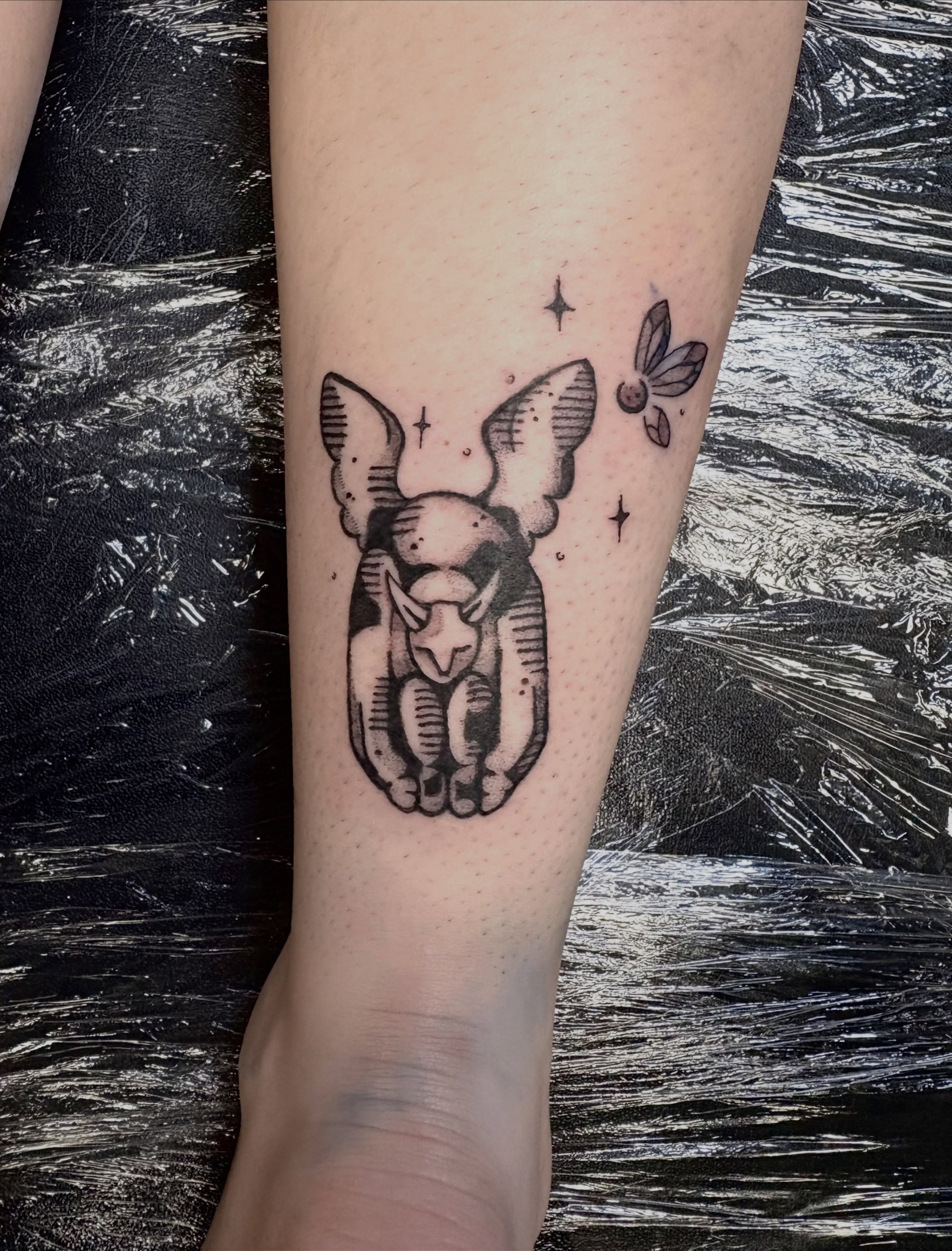 Pig skull black and grey tattoo on the forearm by Hailee Wallace Brussow