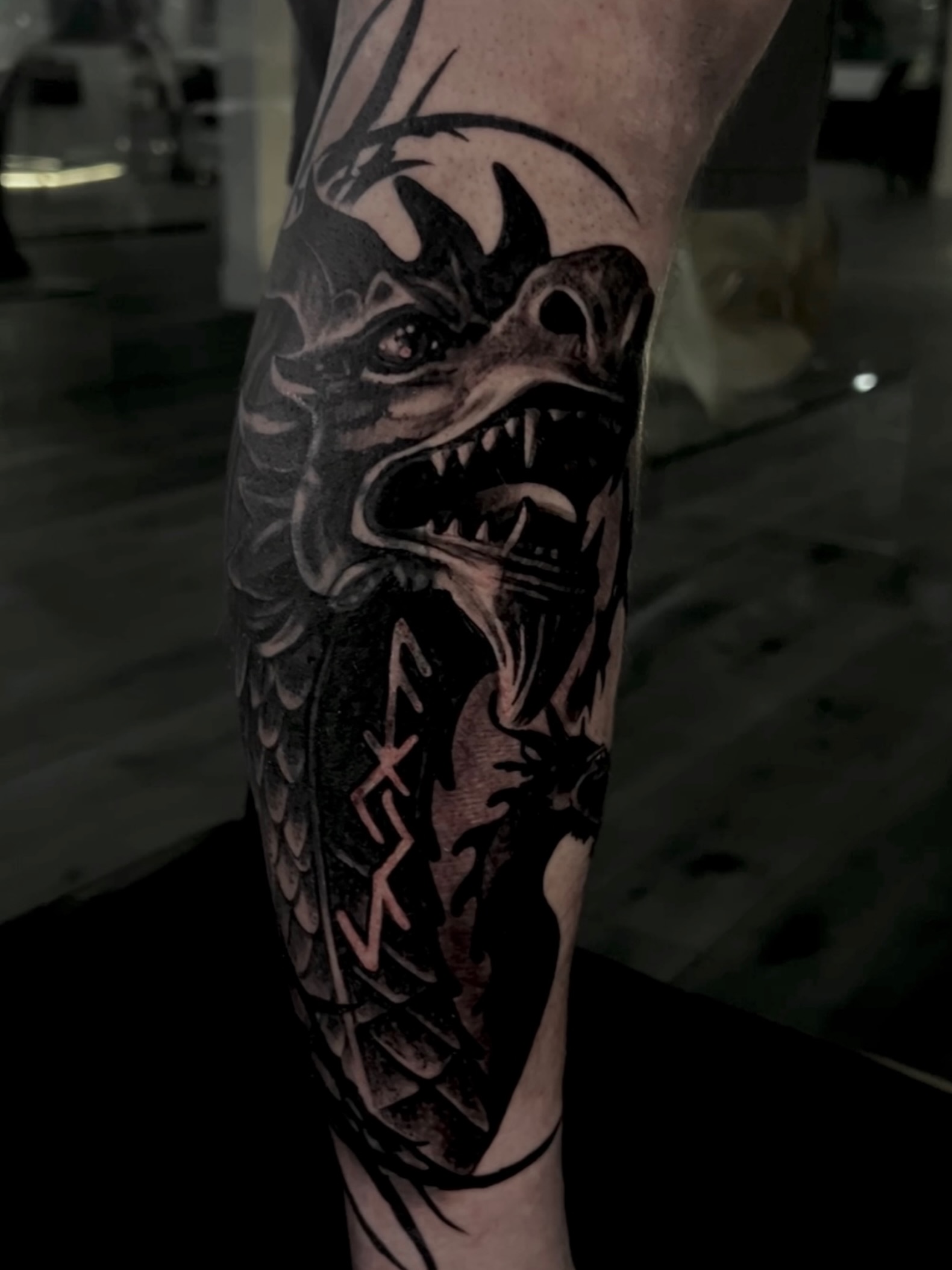 Tattoo by @mimzipma — black_and_grey, realism