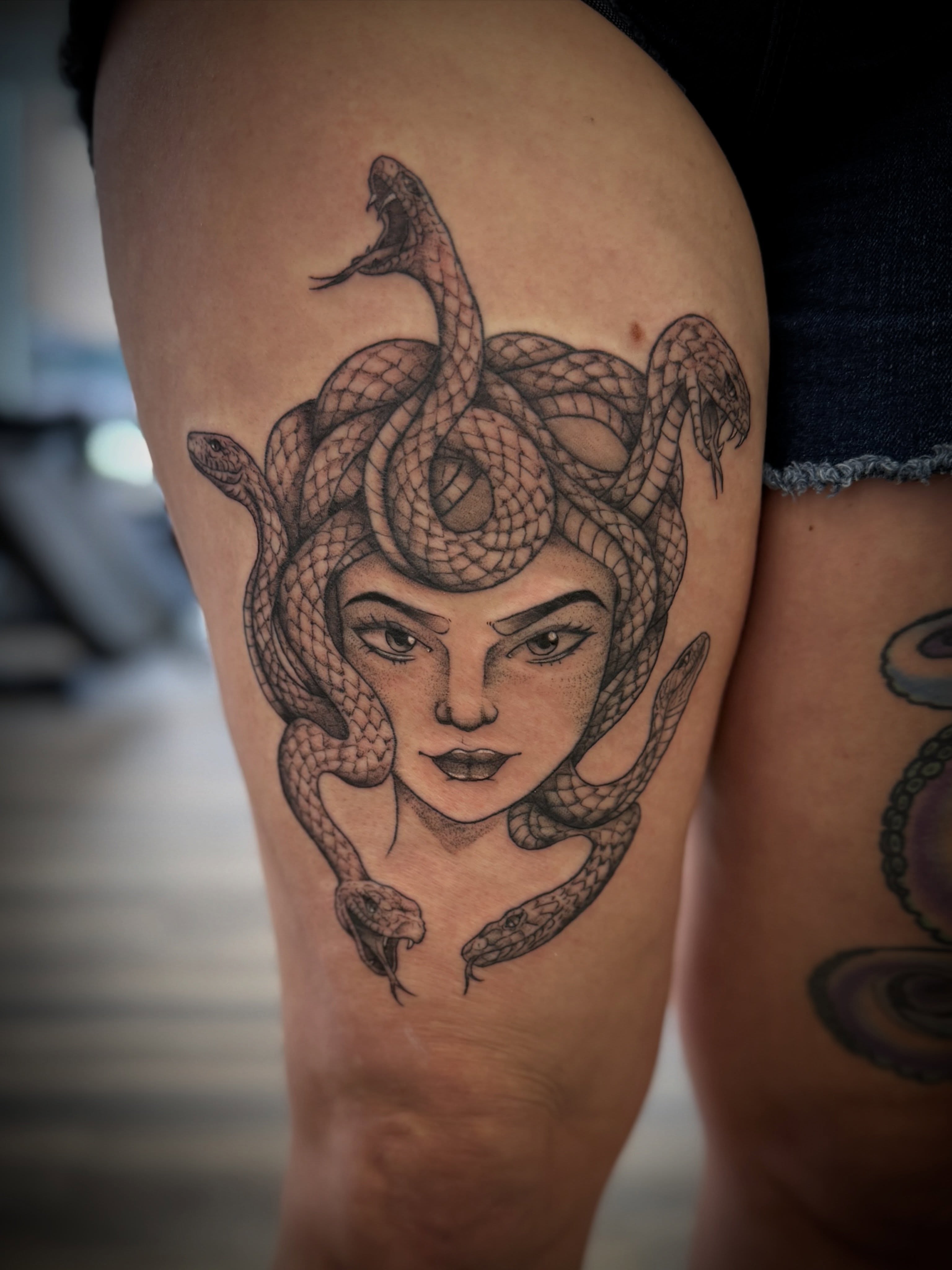 Tattoo by @shadowsteptattoo — black_and_grey, realism