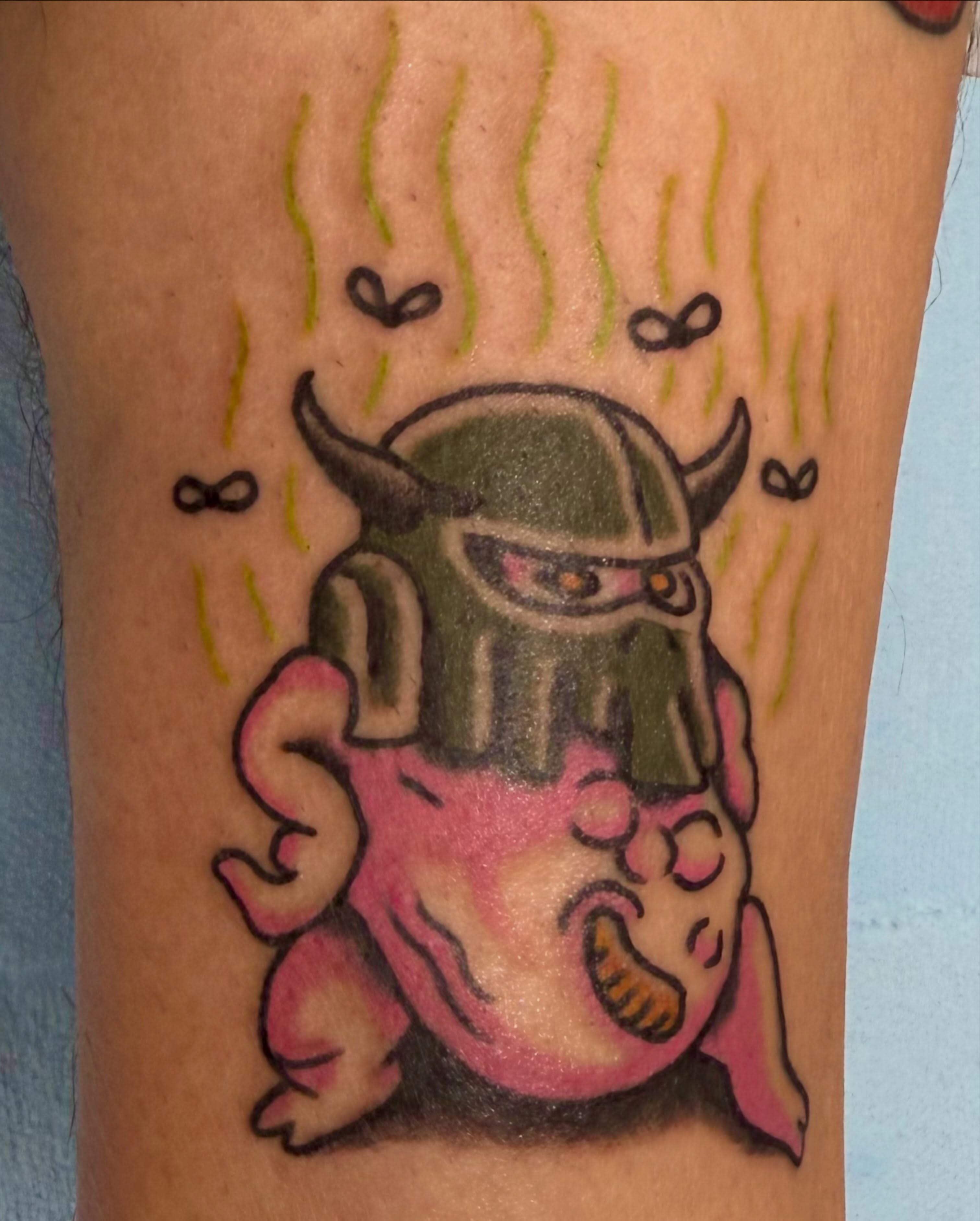 Octopus new school tattoo on the forearm by Henry Bubula, Minneapolis, Minnesota