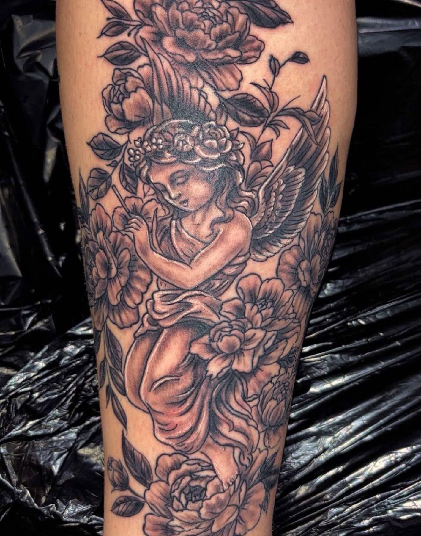 Tattoo by @classiccustomtattooing — black_and_grey, realism