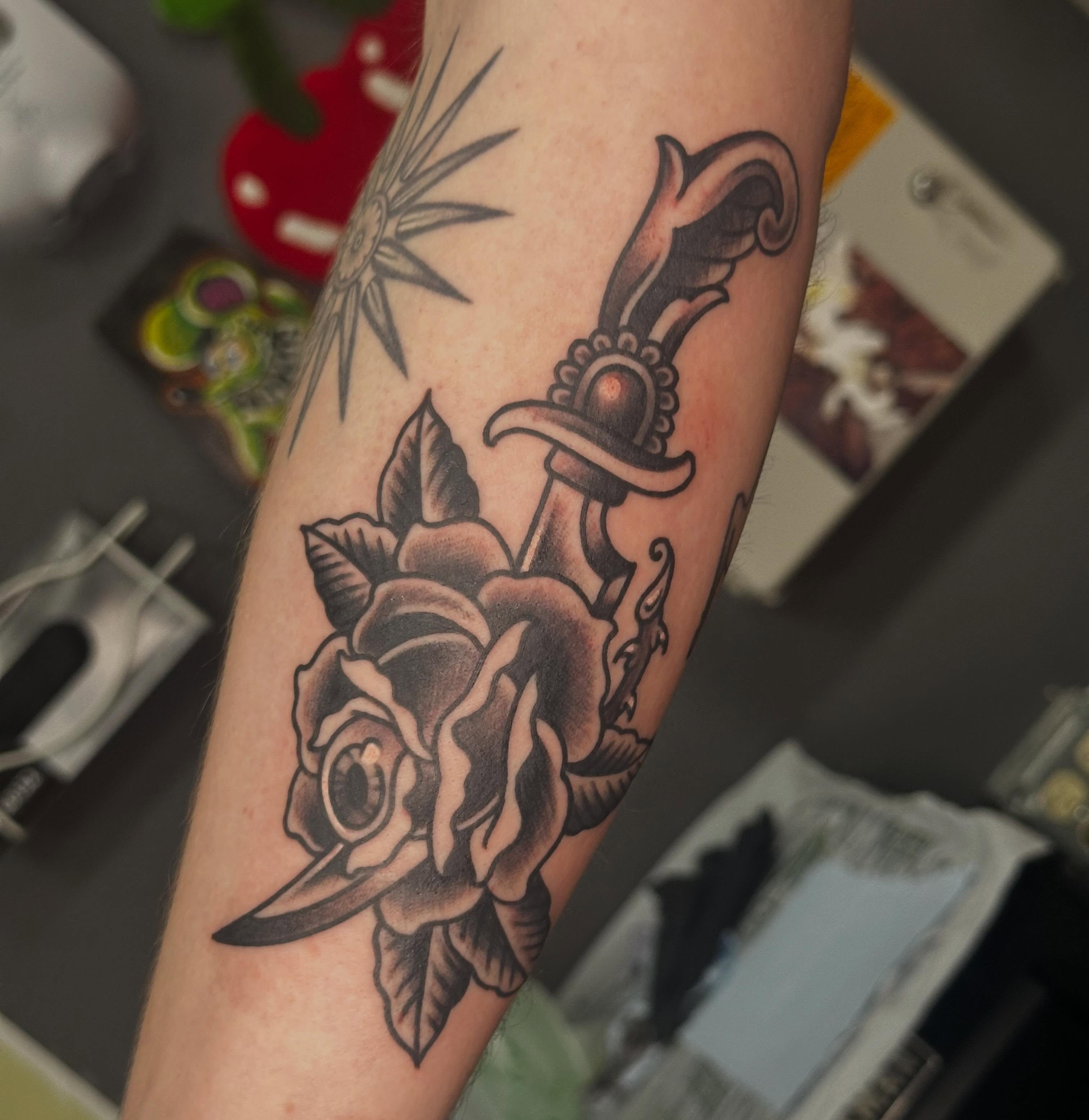 Tattoo by @sammystormtattoo — american_traditional, black_and_grey