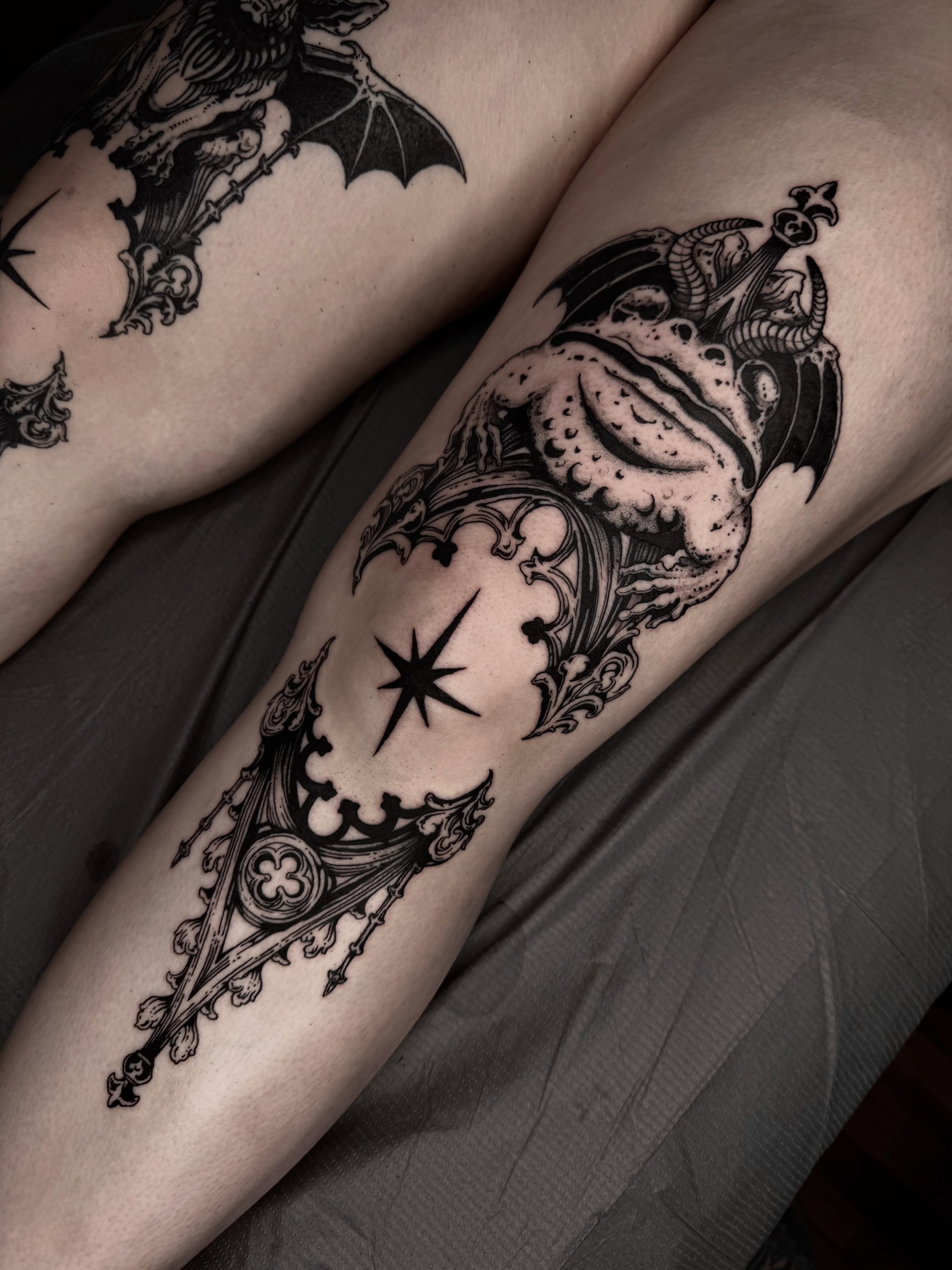 Fantasy creature dark realism tattoo on the forearm by 𝐋𝐢𝐬𝐚 𝐊𝐨𝐫𝐳𝐞𝐧𝐨𝐰𝐬𝐤𝐢