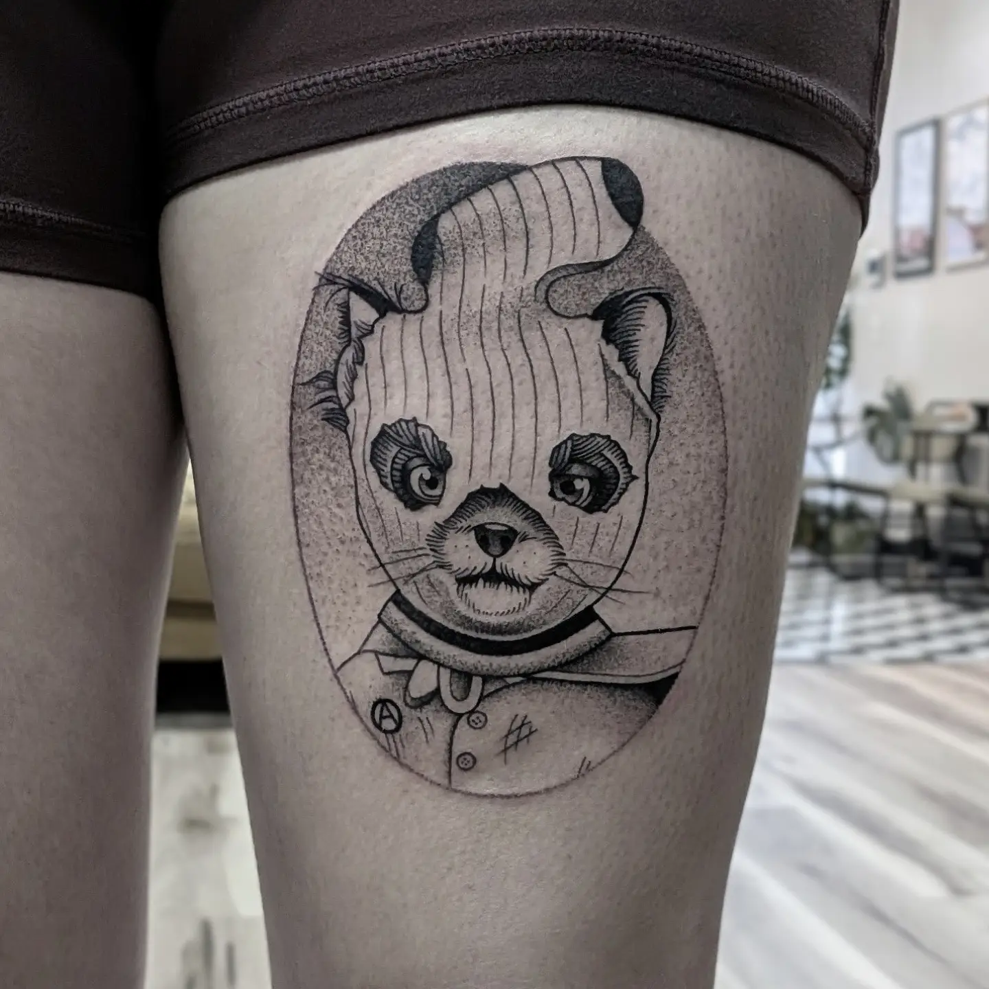 Tattoo by @darkdaystattoos — dotwork, realism