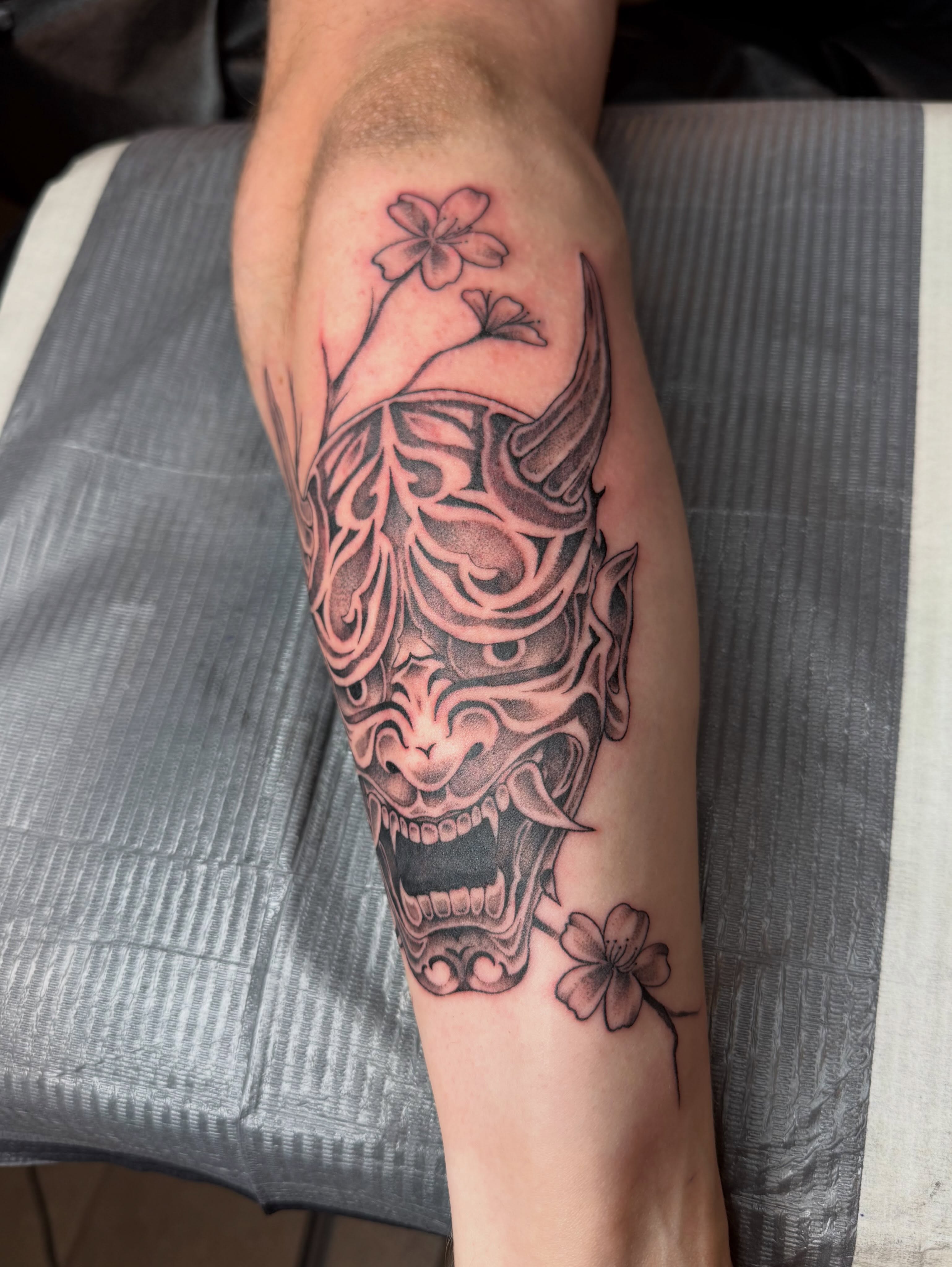 Tattoo by @summertats — black_and_grey, japanese_irezumi