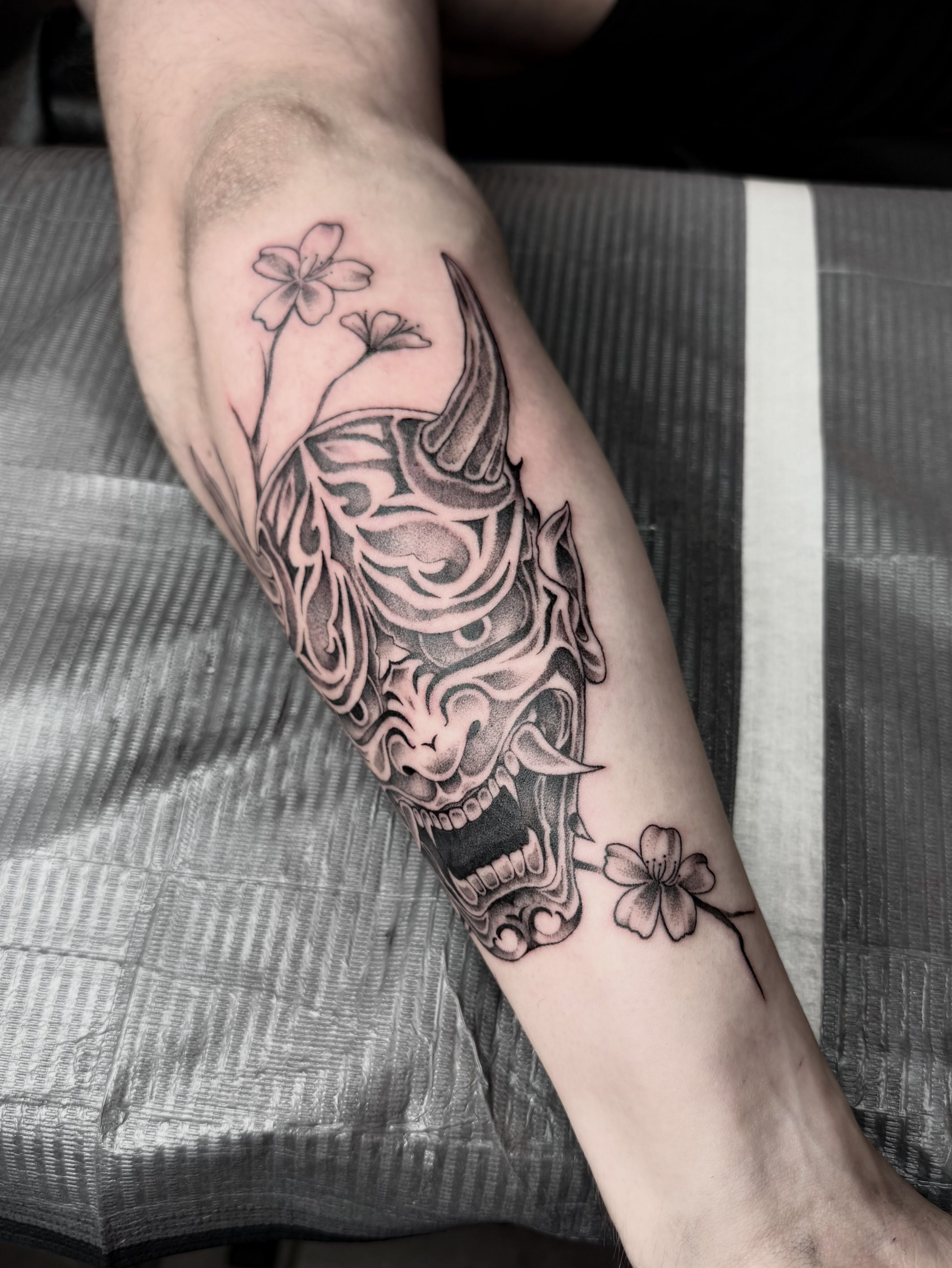 Tattoo by @summertats — black_and_grey, japanese_irezumi