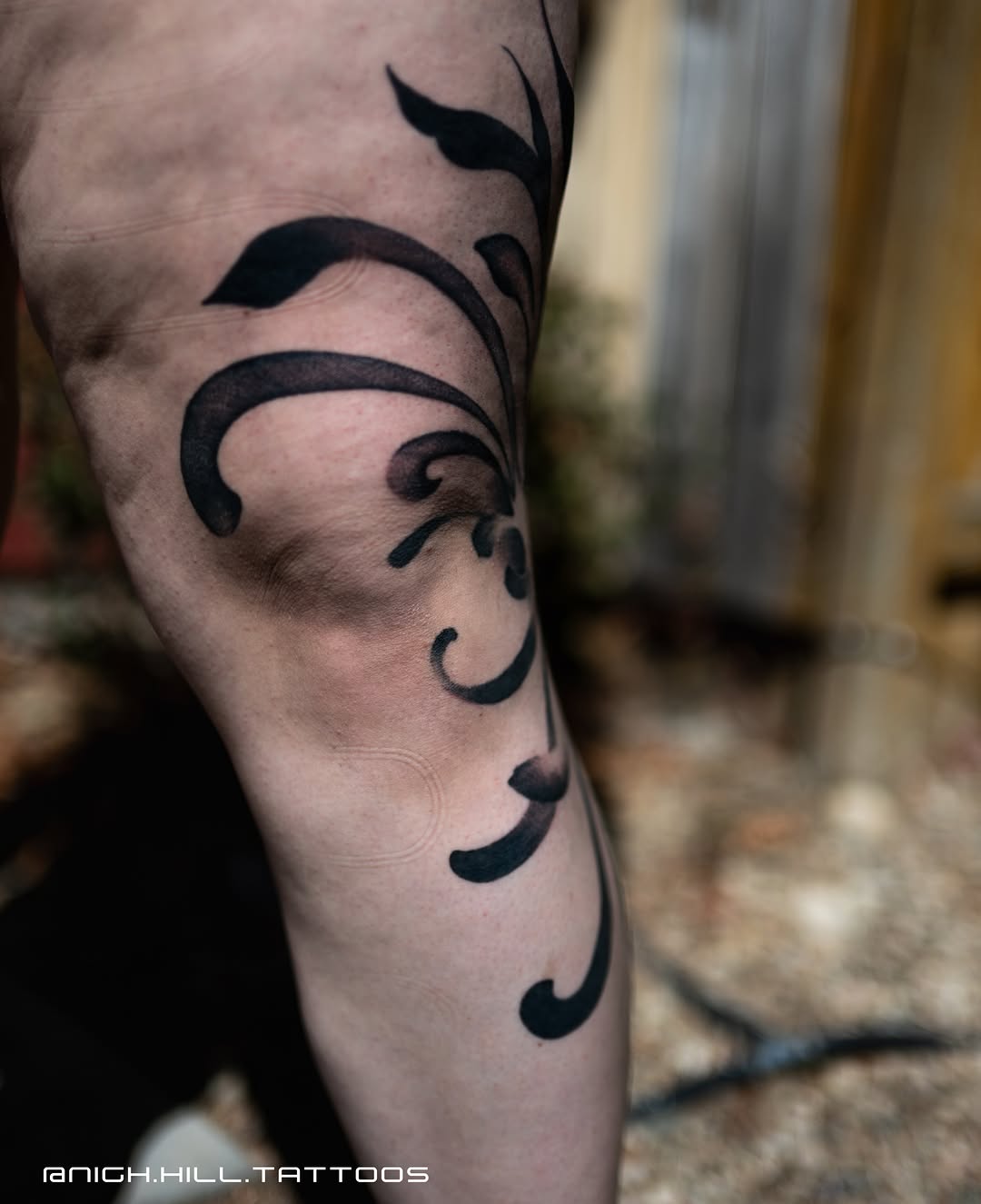 Abstract swirls ornamental tattoo on the forearm by Boise Tattoo Artist