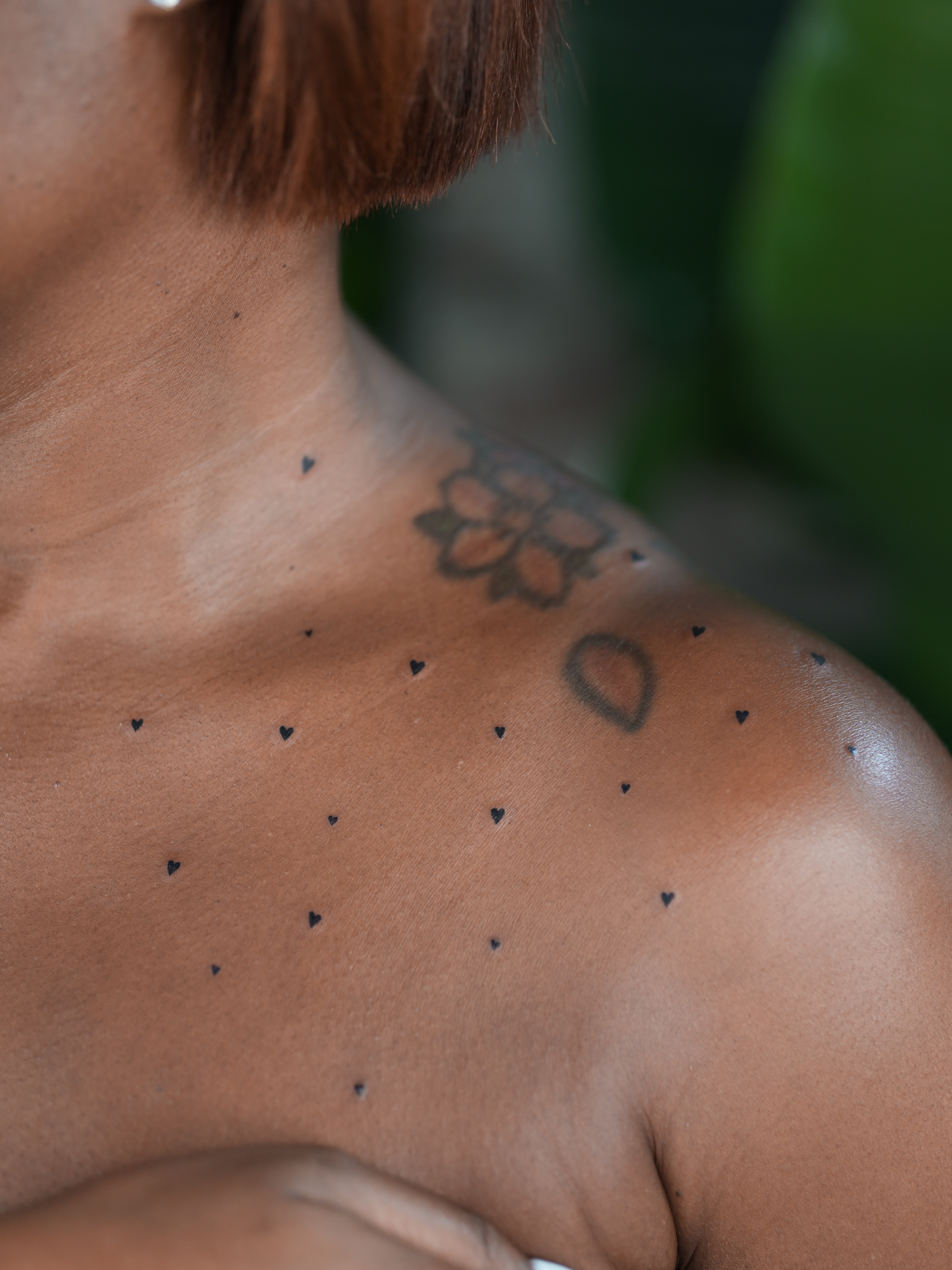 Dotwork dotwork tattoo on the chest by Jena