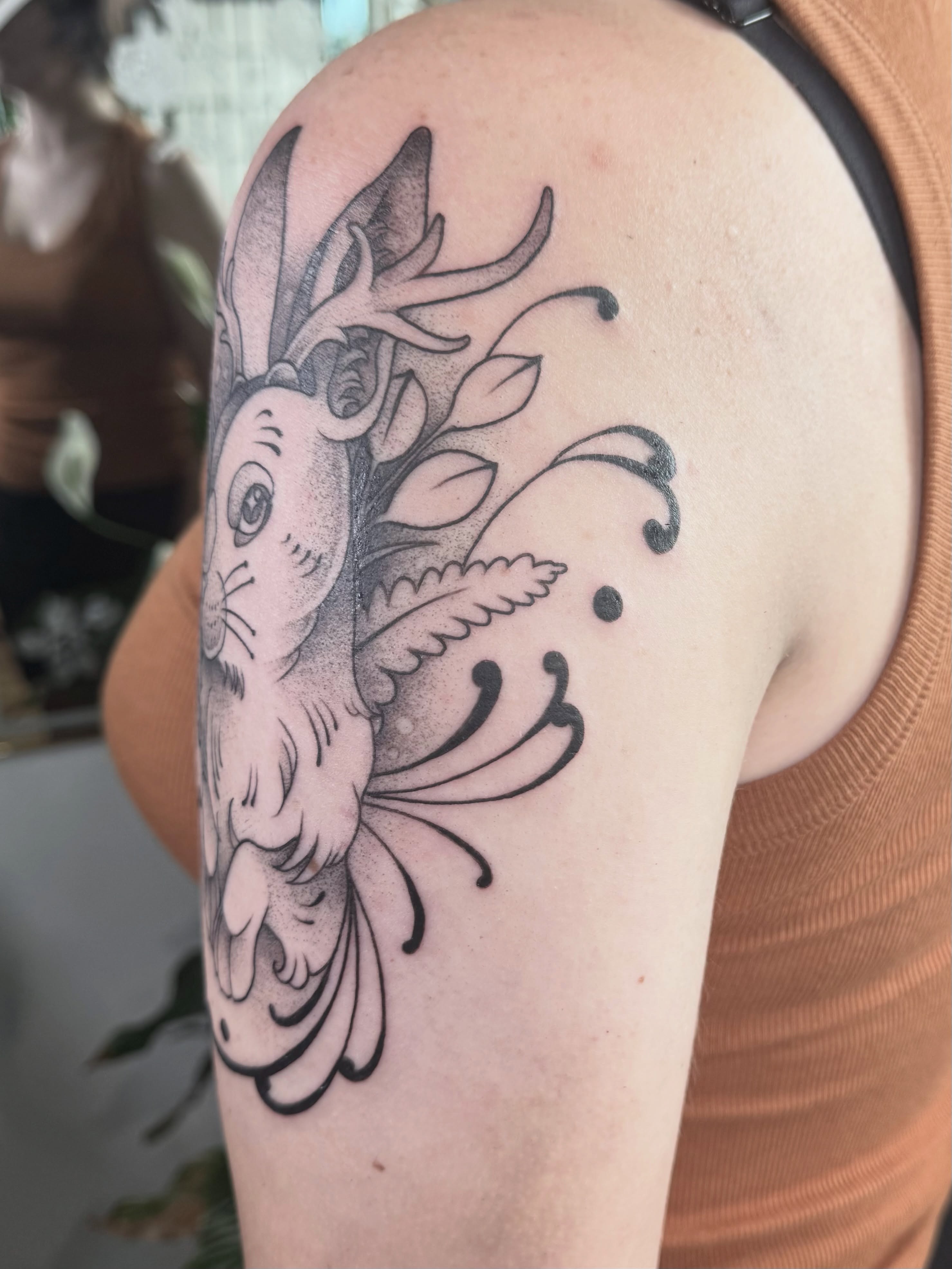 Tattoo by @allyghastly — dotwork, black_and_grey