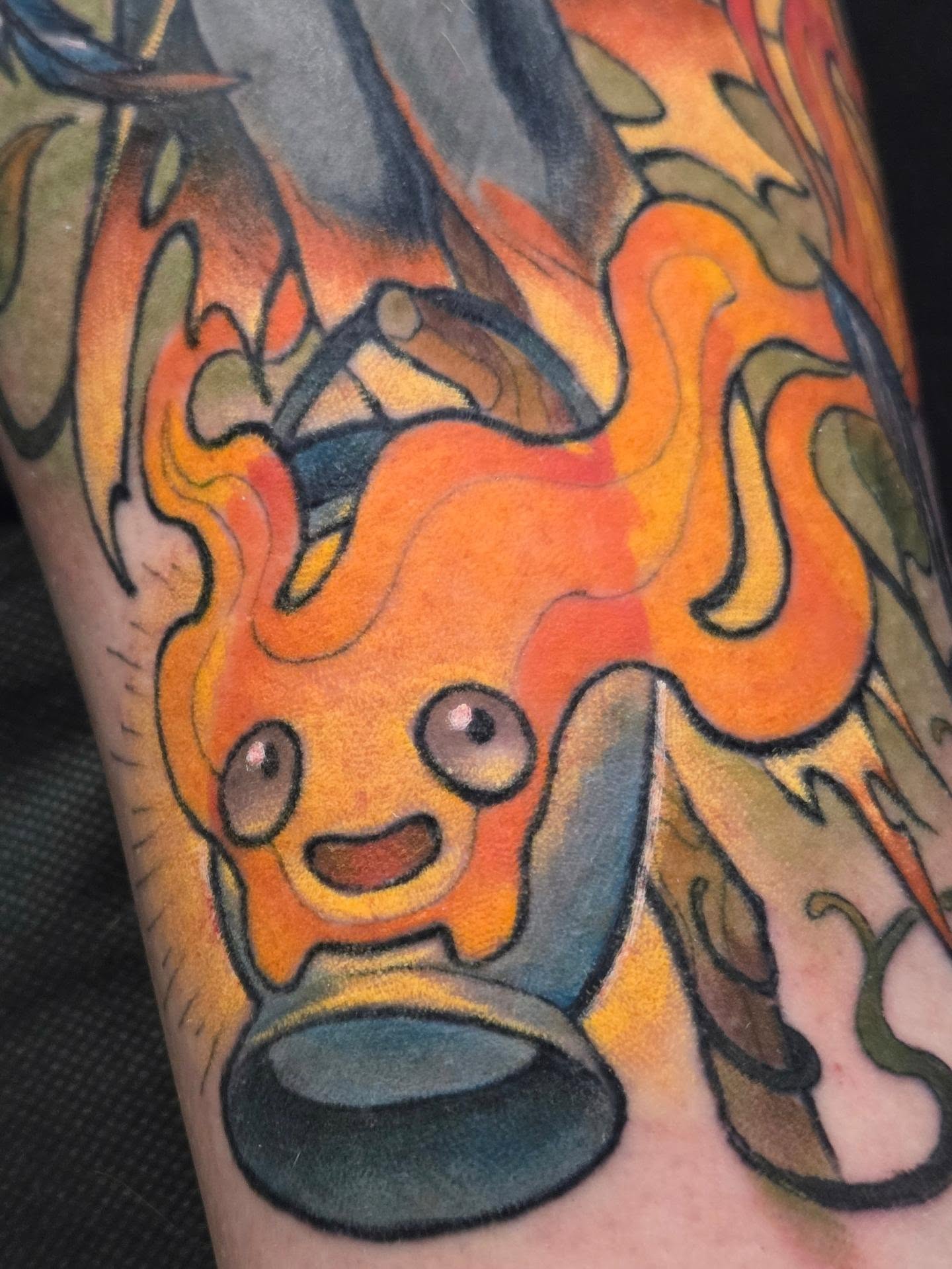 Flame new school tattoo on the forearm by ◇  Kristyn Kay  ◇ Tattoo Warlock, Des Moines, Iowa