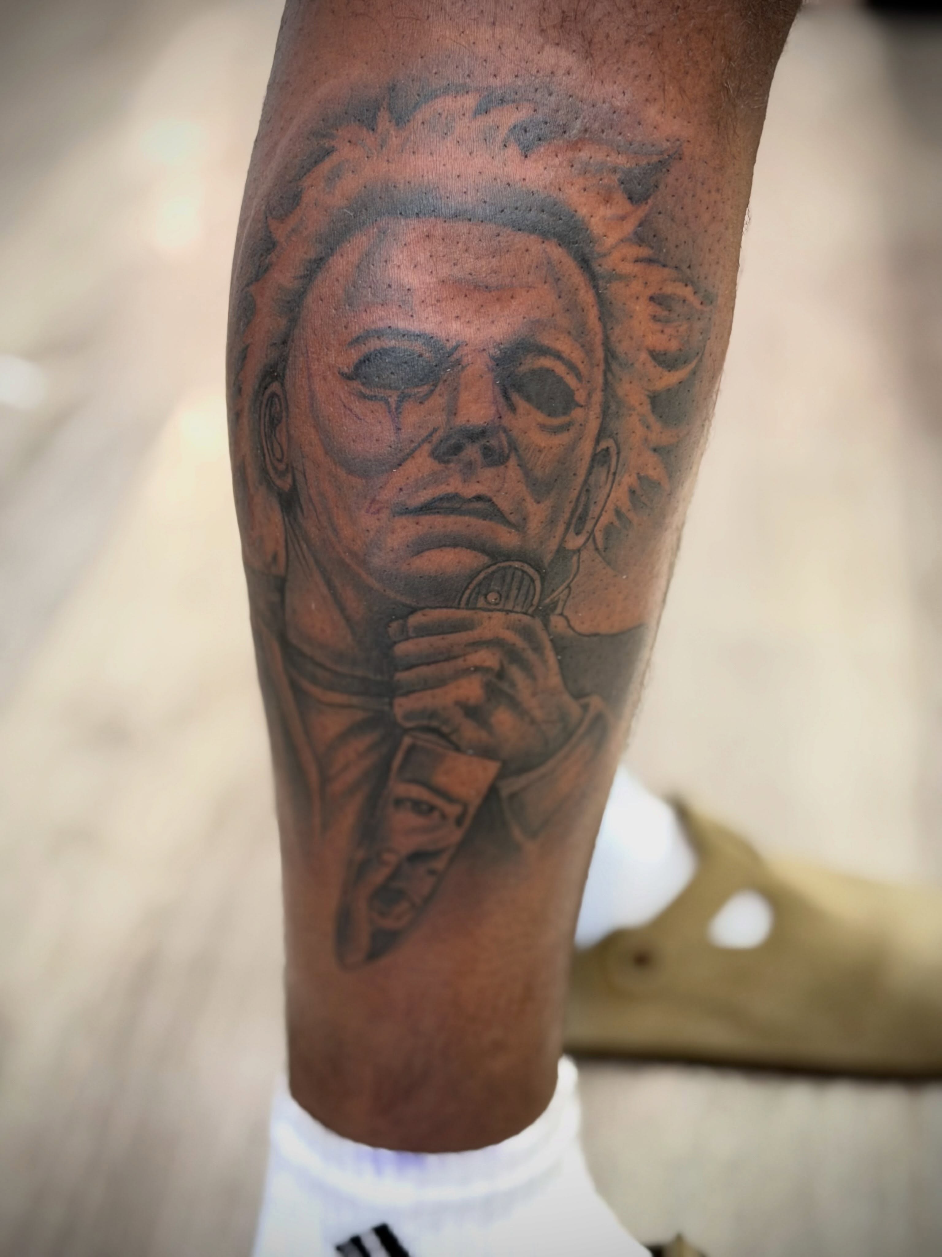 Tattoo by @russellb_tattoos — black_and_grey, realism