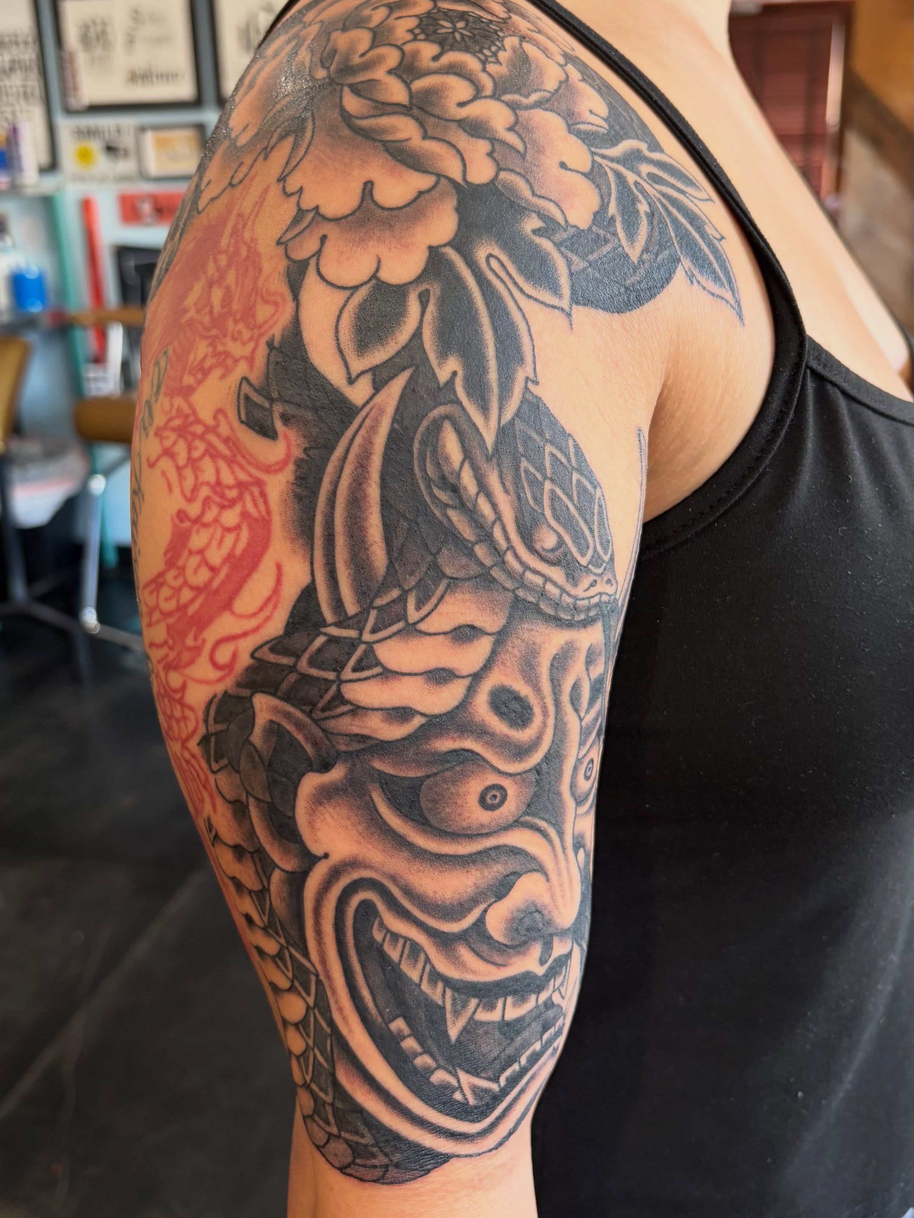 Tattoo by @elmertattoos — black_and_grey, realism