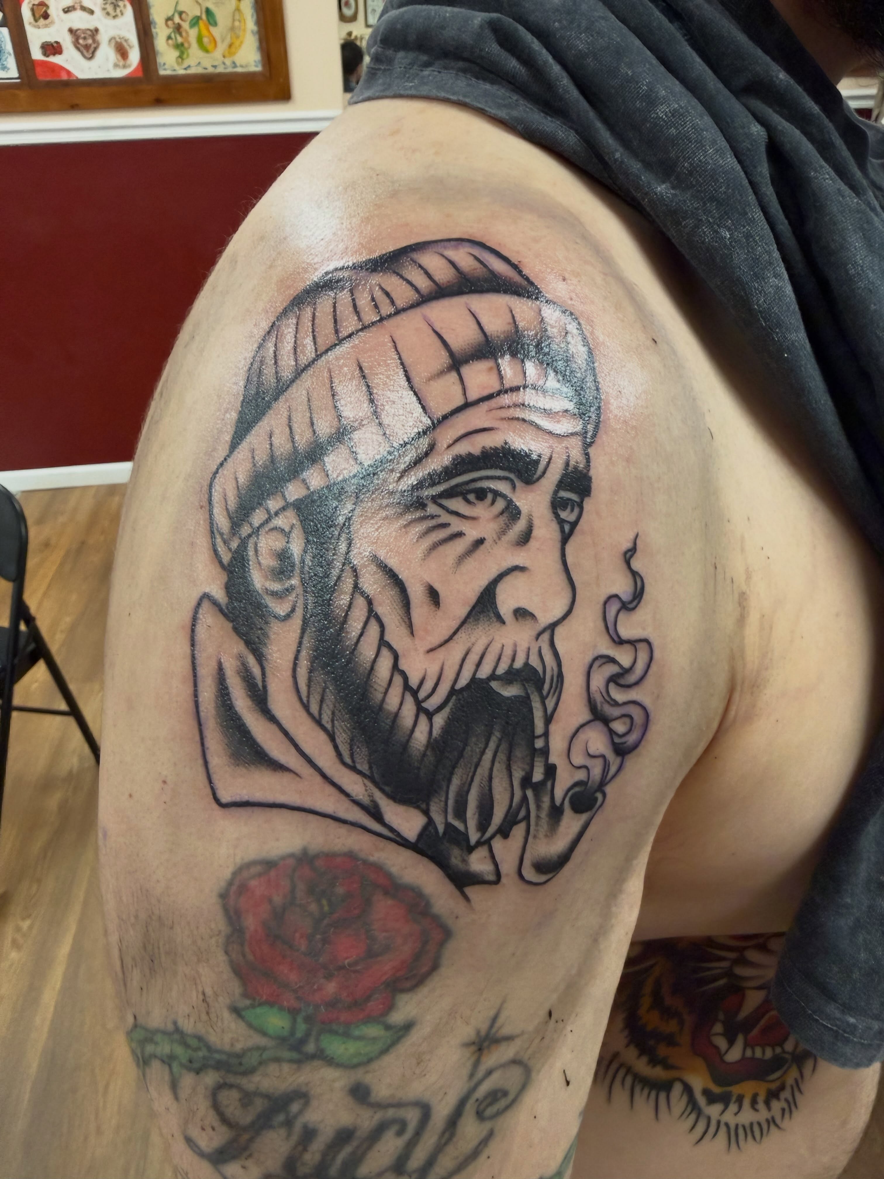 Tattoo by @colbyleetattoo — american_traditional, black_and_grey