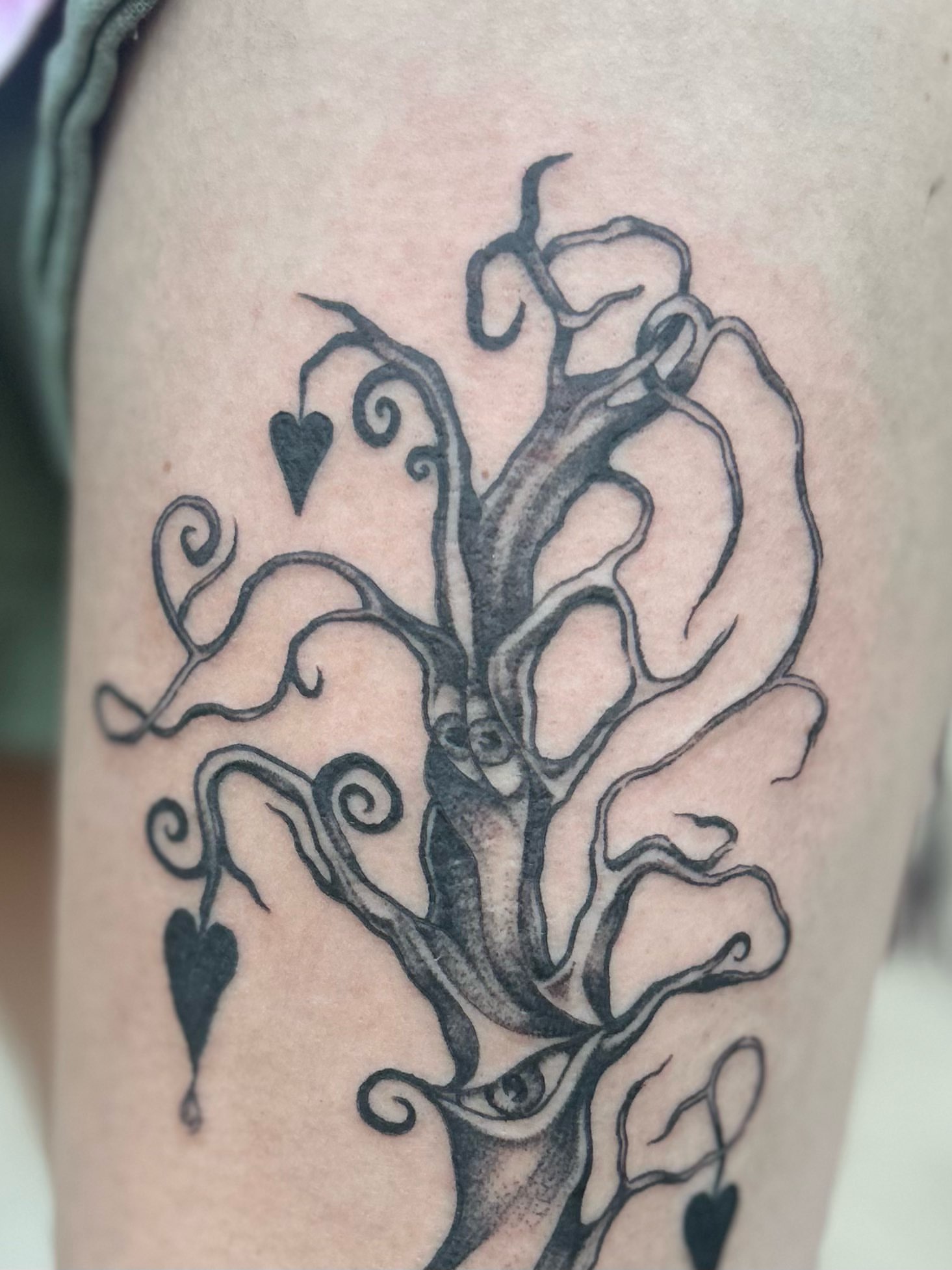 Octopus black and grey tattoo on the thigh by ✧✦ ☻ ✦✧