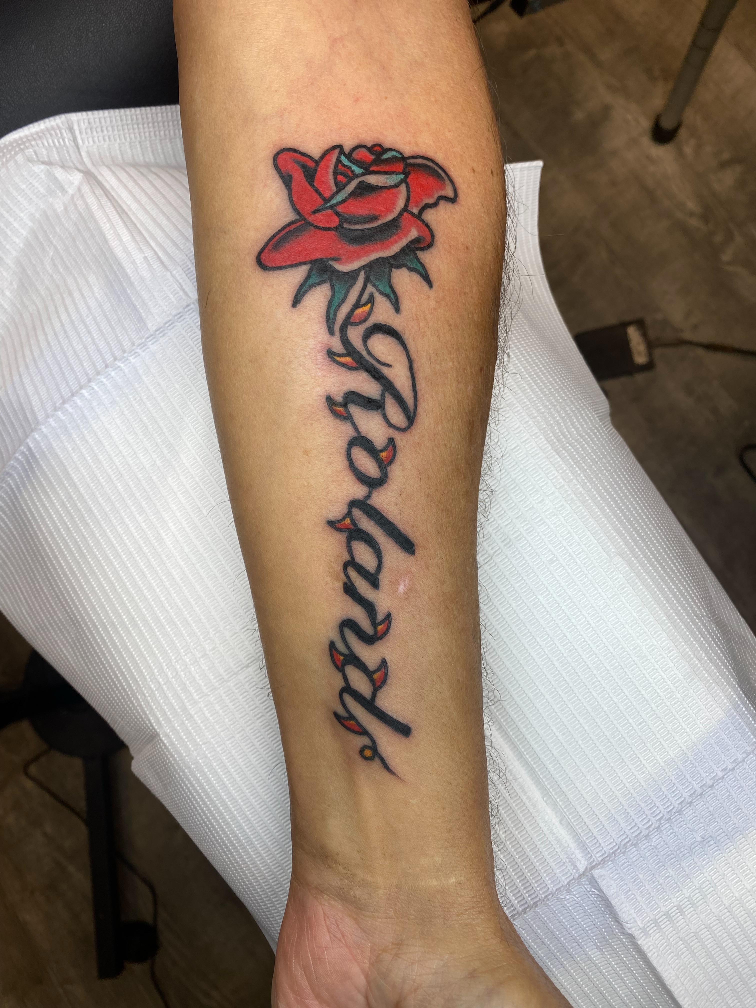 Tattoo by @crjtattoos — lettering_script