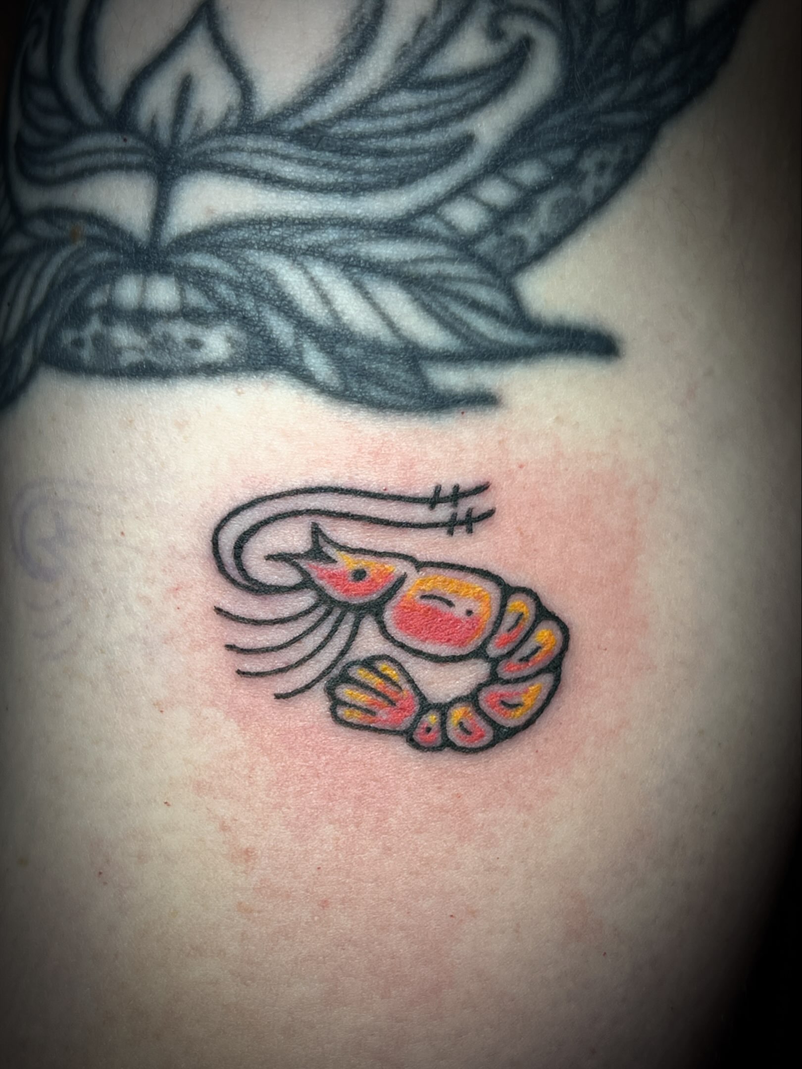 Scorpion neo-traditional tattoo on the upper arm by Tattoo Kayla