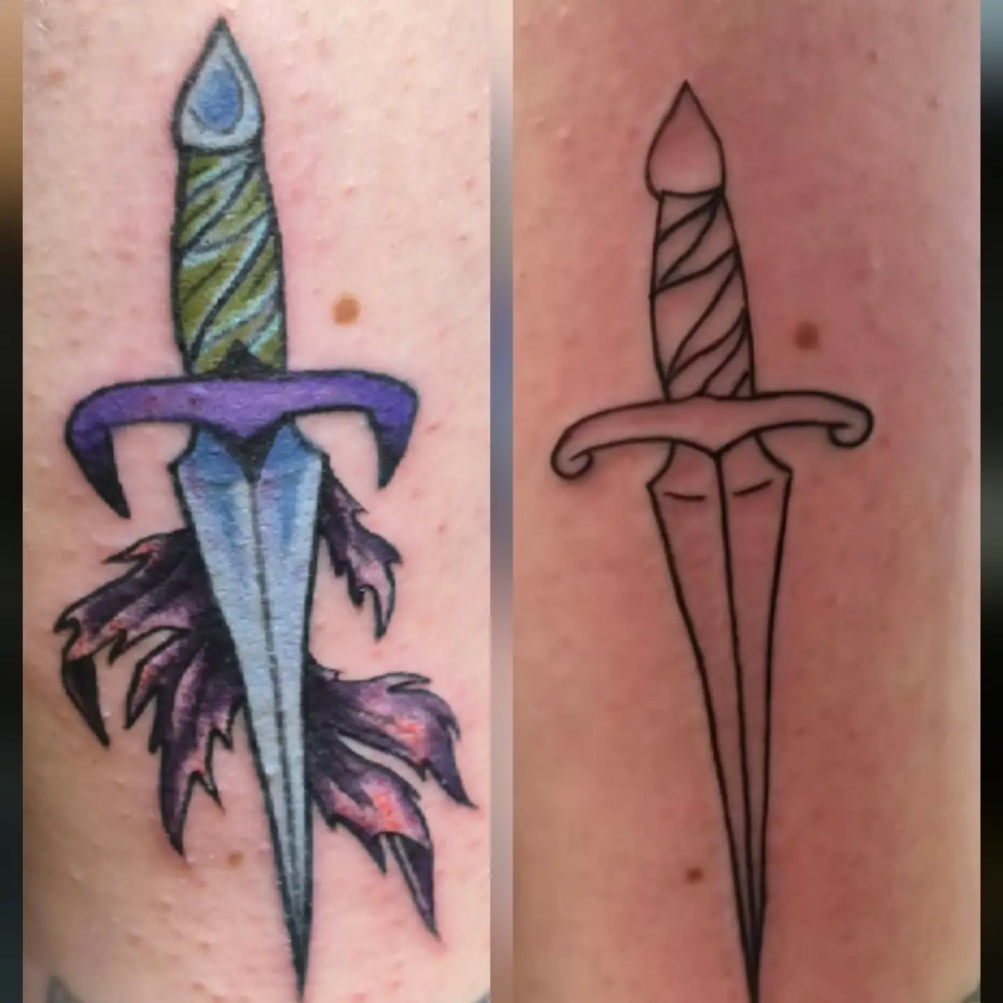 Sword American traditional tattoo on the forearm by Bobby H