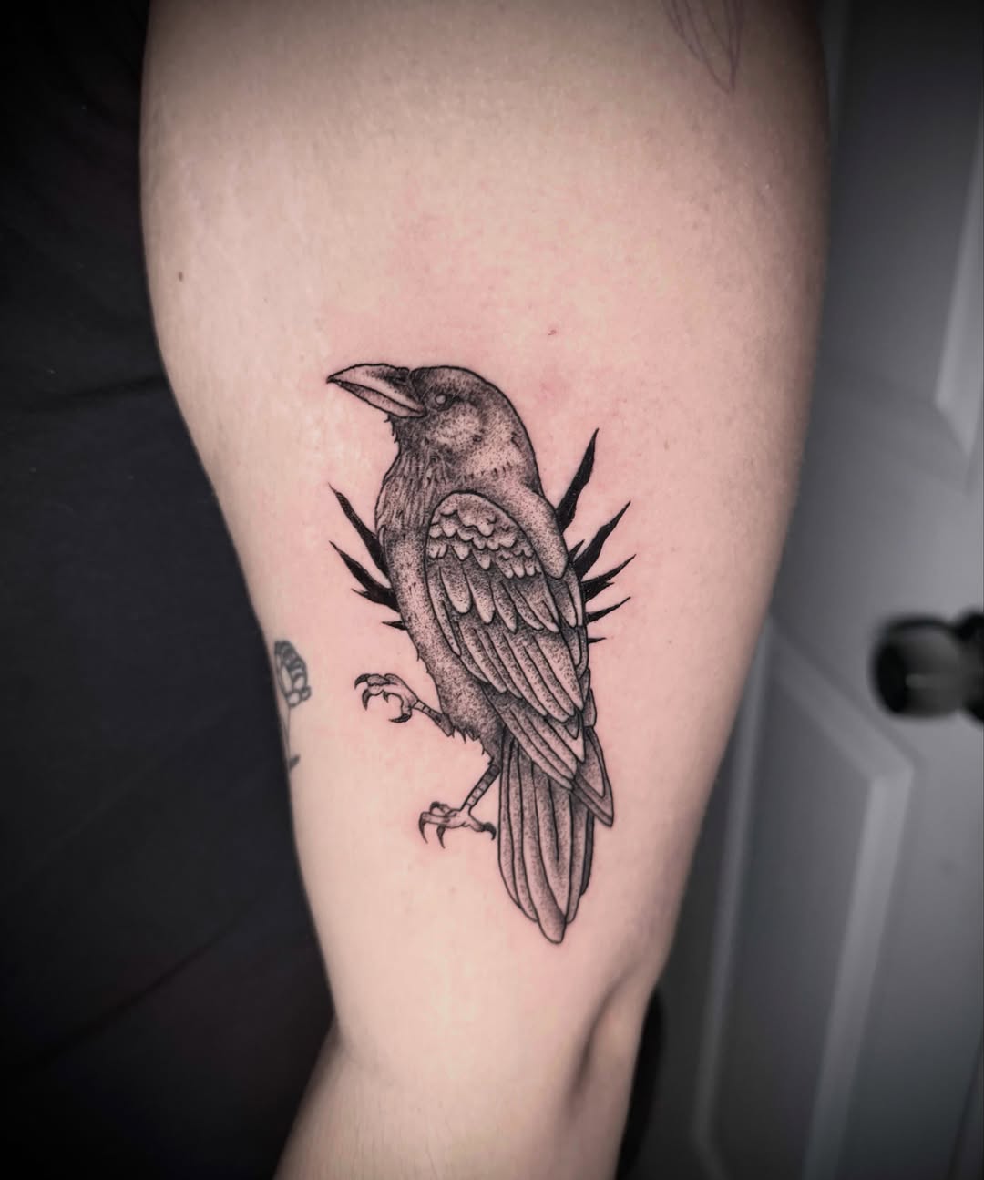 Tattoo by @spikes.and.daisies — black_and_grey