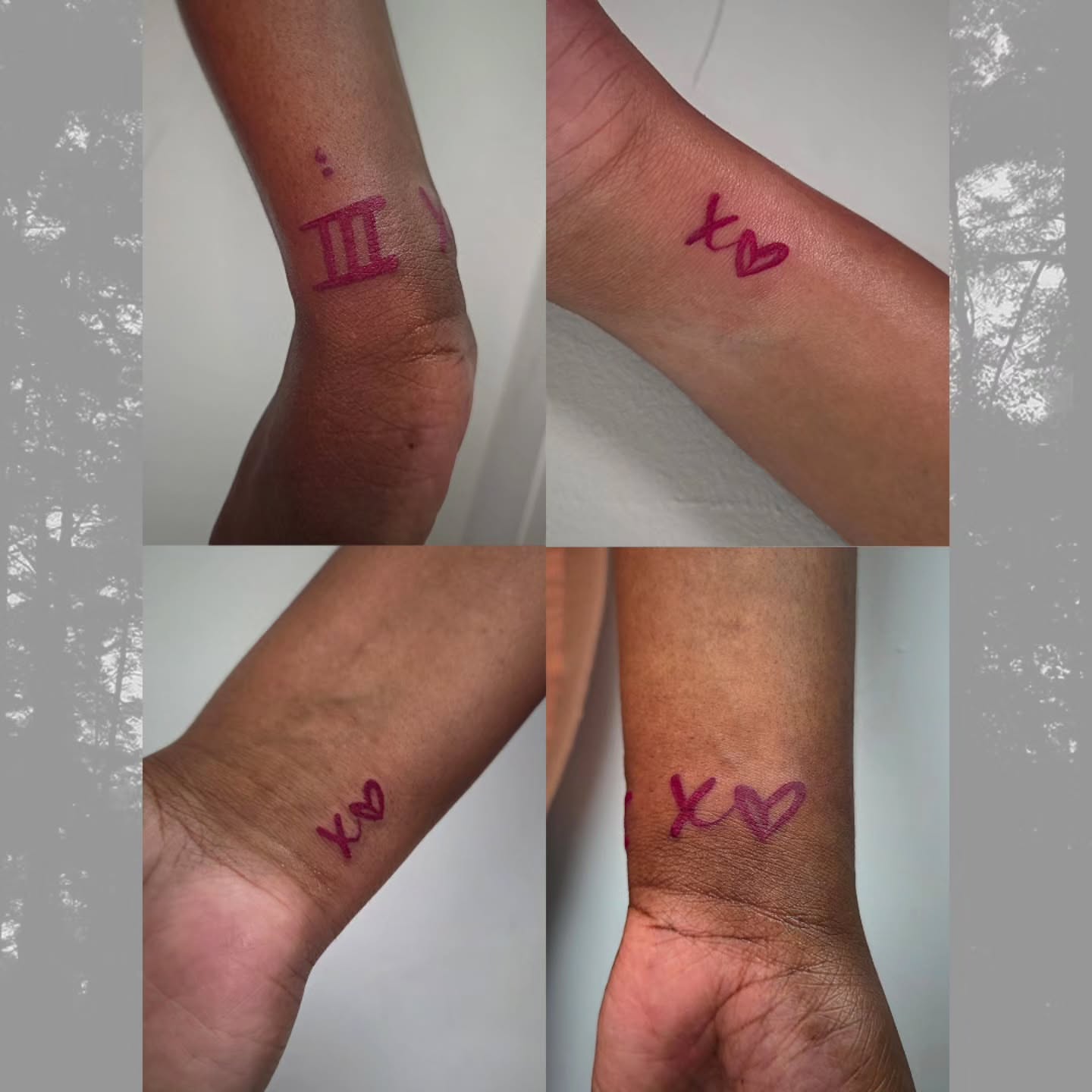 Xoxo lettering script tattoo on the forearm by Payton