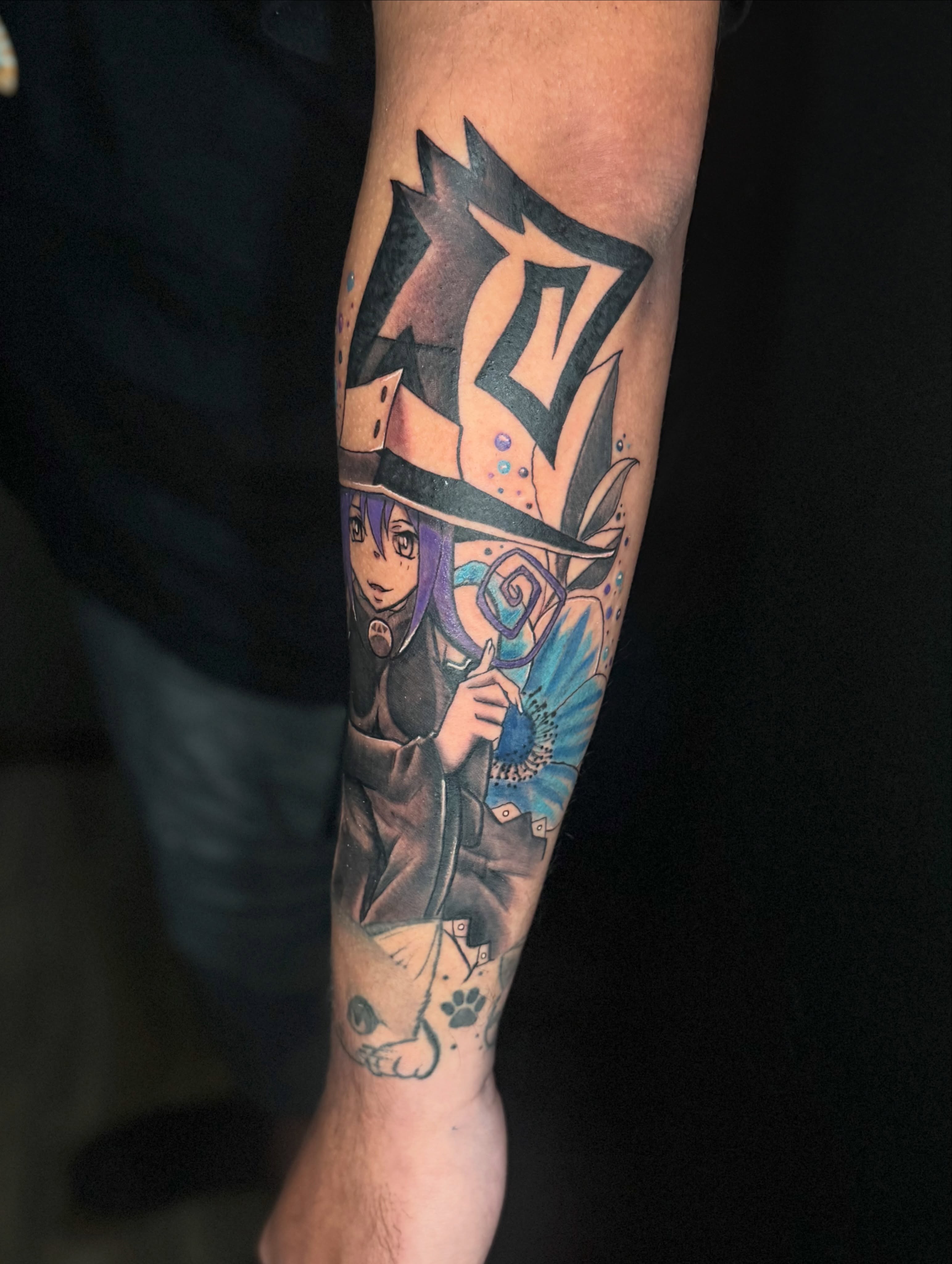 Tattoo by @rhae_ology — anime, dotwork
