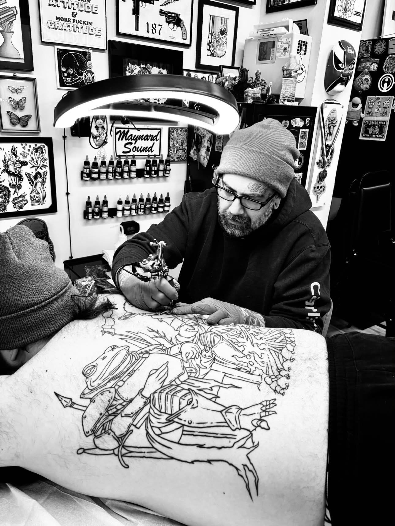 Tattoo by @davidmaynard3a — american_traditional, black_and_grey