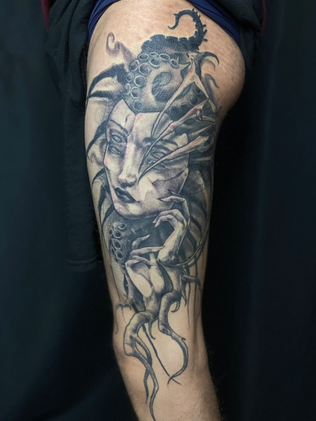 Tattoo by @jonhighland — dark_realism, black_and_grey
