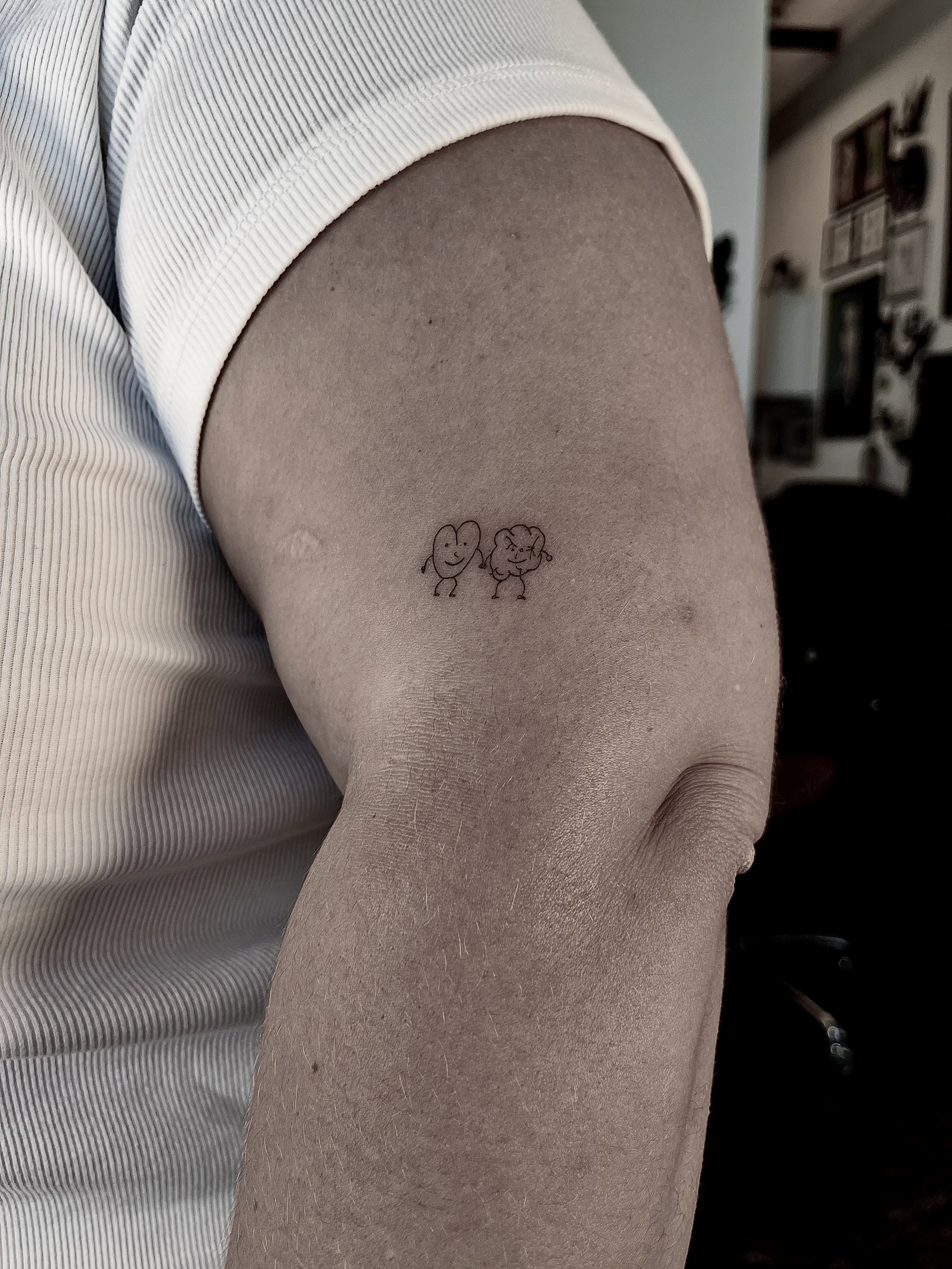 Sheep and heart minimalist tattoo on the forearm by Gap⋆head