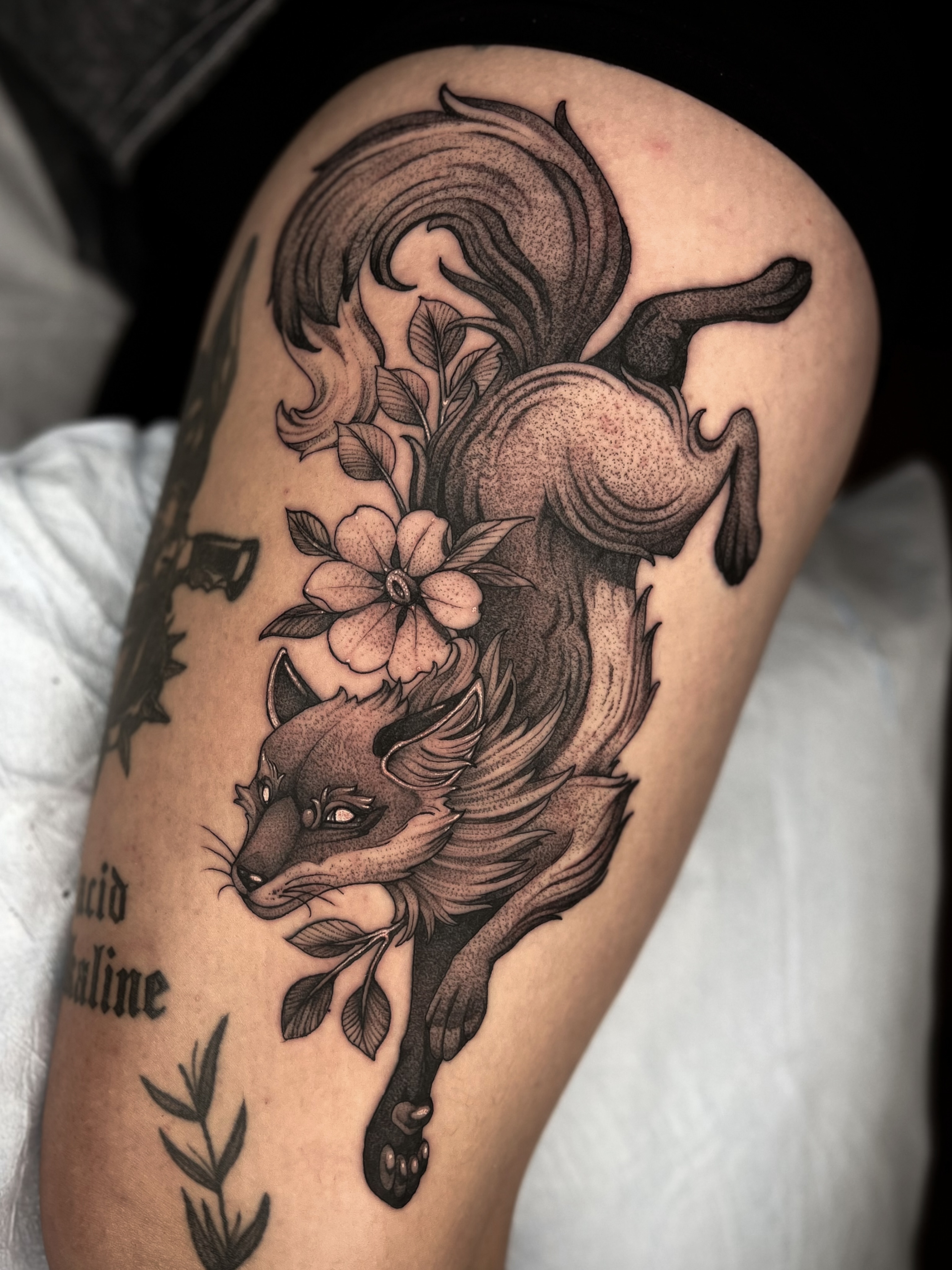 Tattoo by @kayseeshuster — black_and_grey, realism