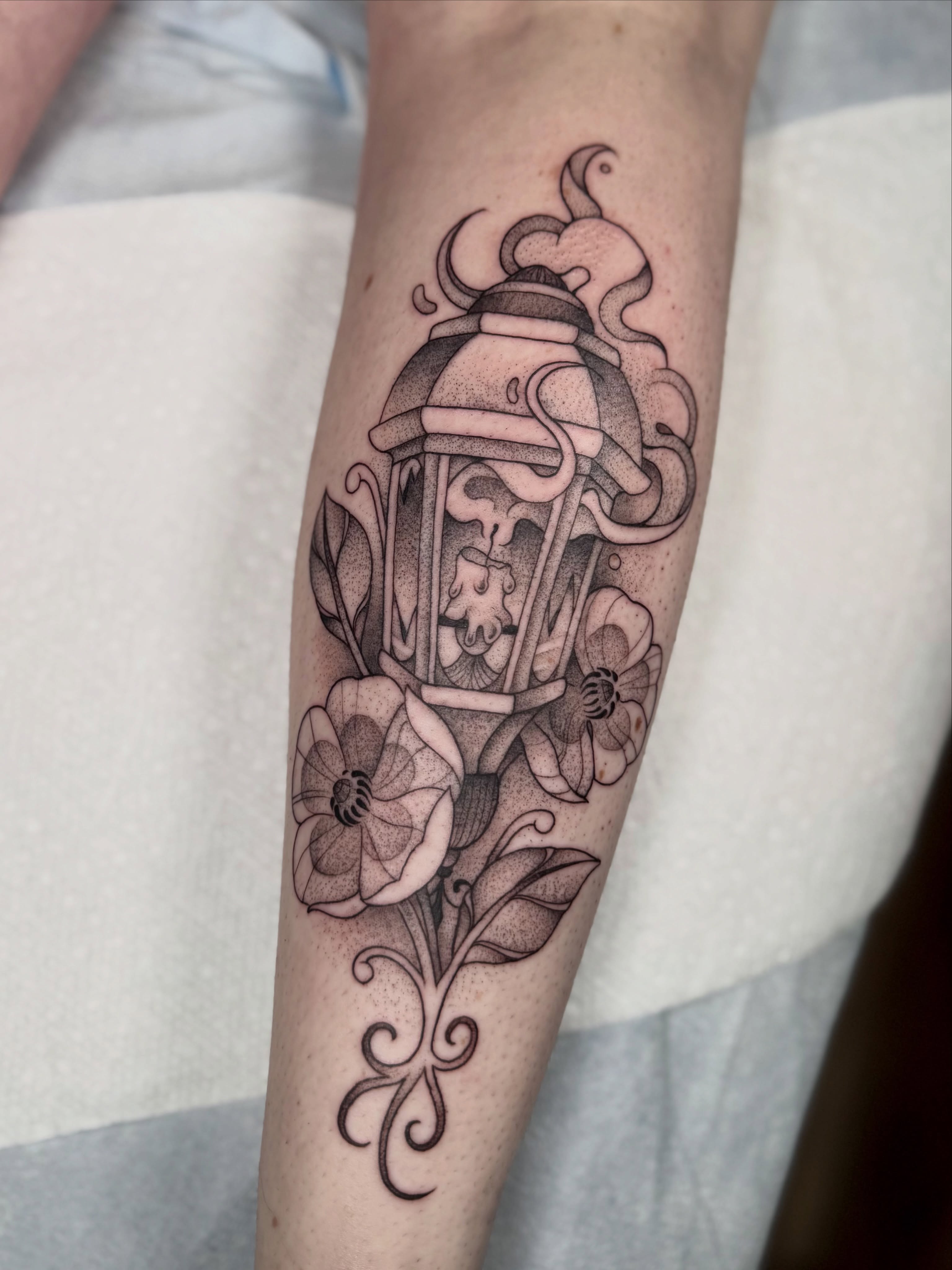 Tattoo by @allyghastly — dotwork, black_and_grey