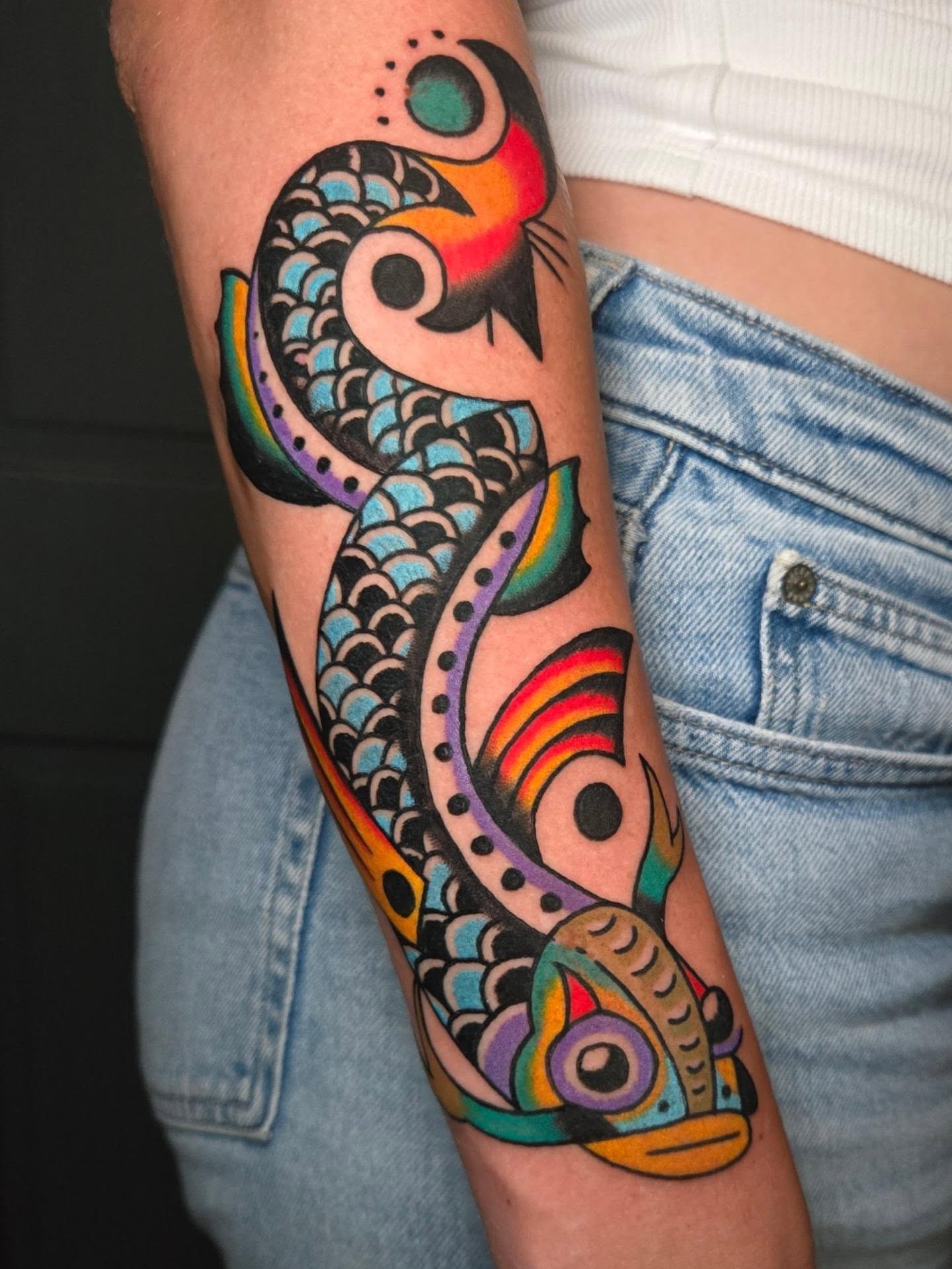 Tattoo by @brenn_cox — american_traditional, dotwork