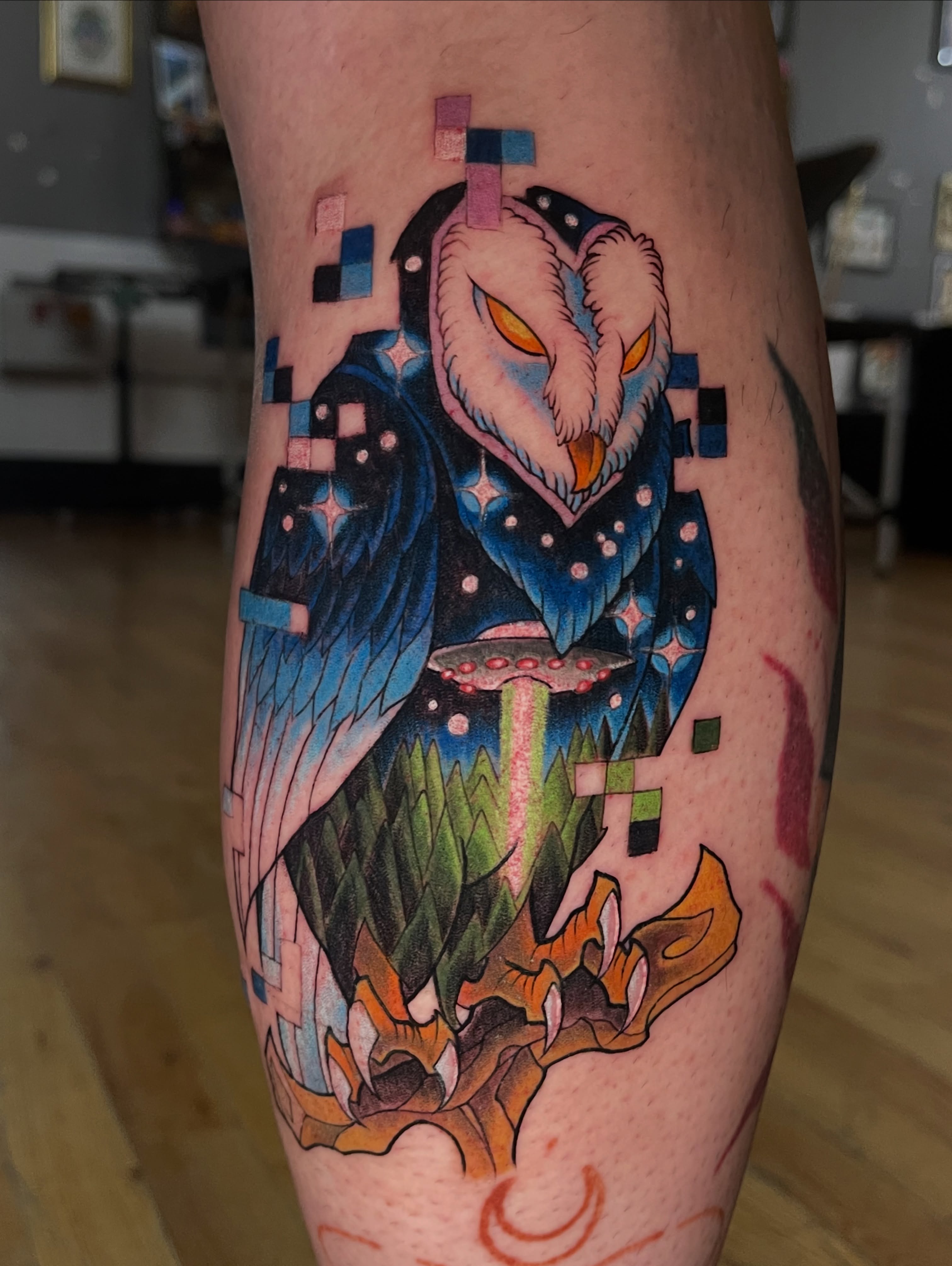Tattoo by @space.paranoid — dotwork, geometric