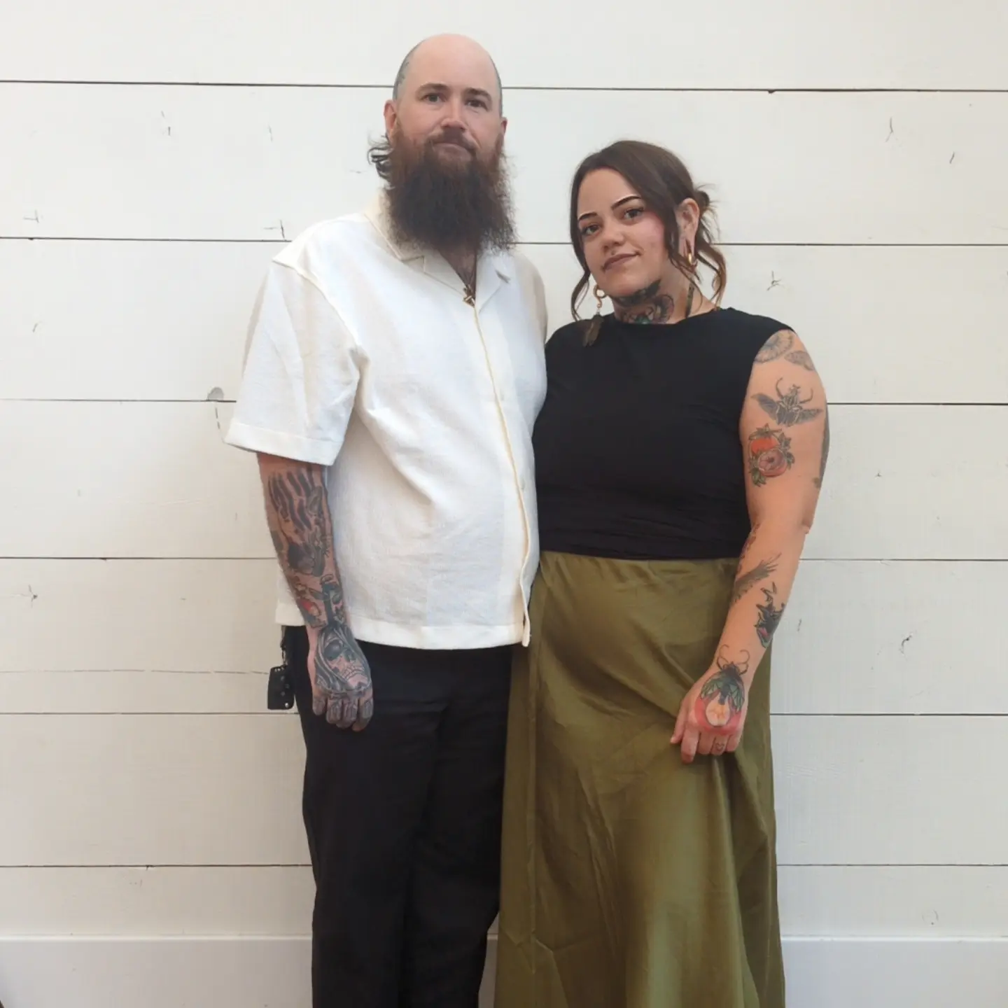 Bearded man American traditional tattoo on the torso by ♡ Cora ♡