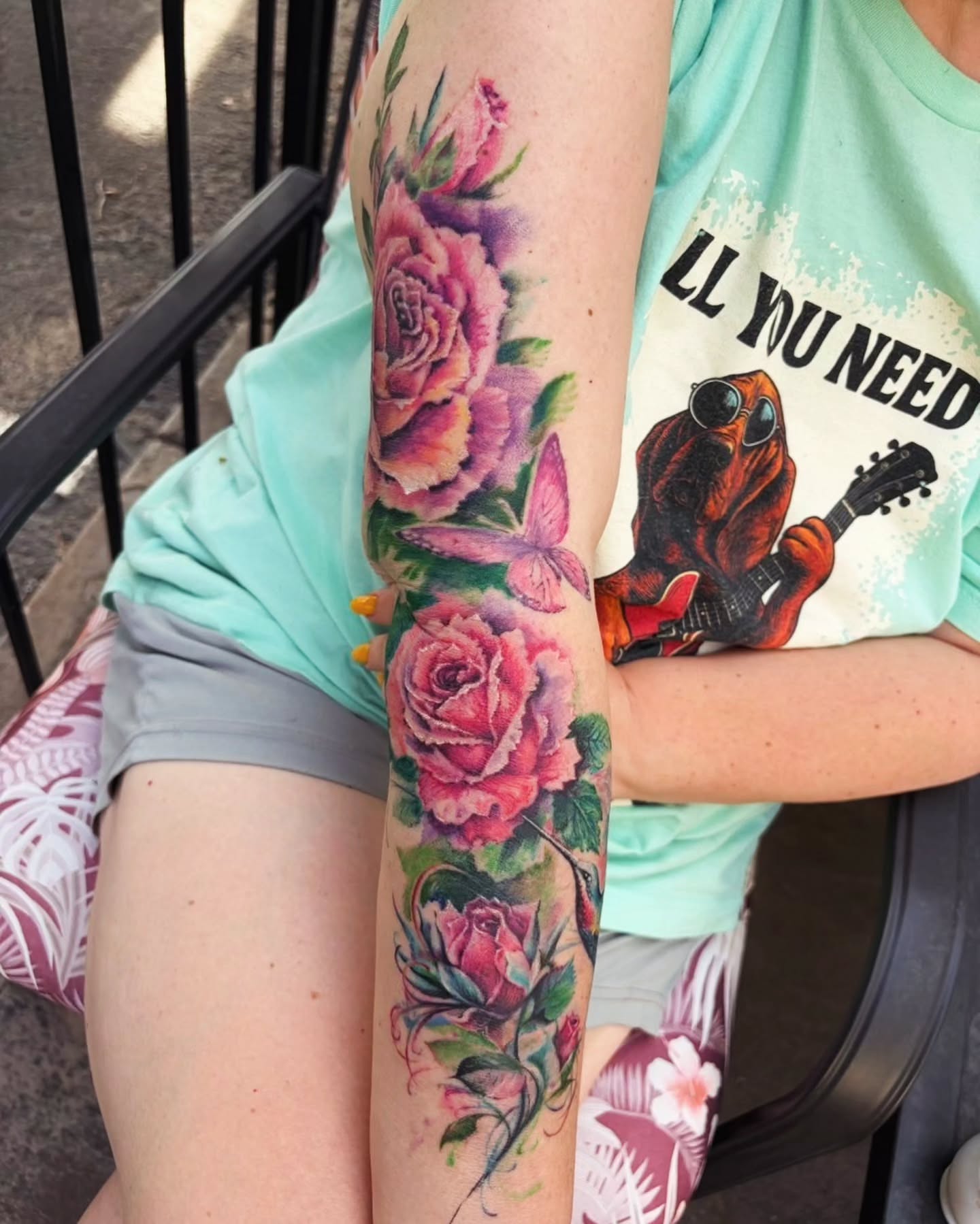 Roses watercolor tattoo on the forearm by Dr. Valerio Vegas Tattoo