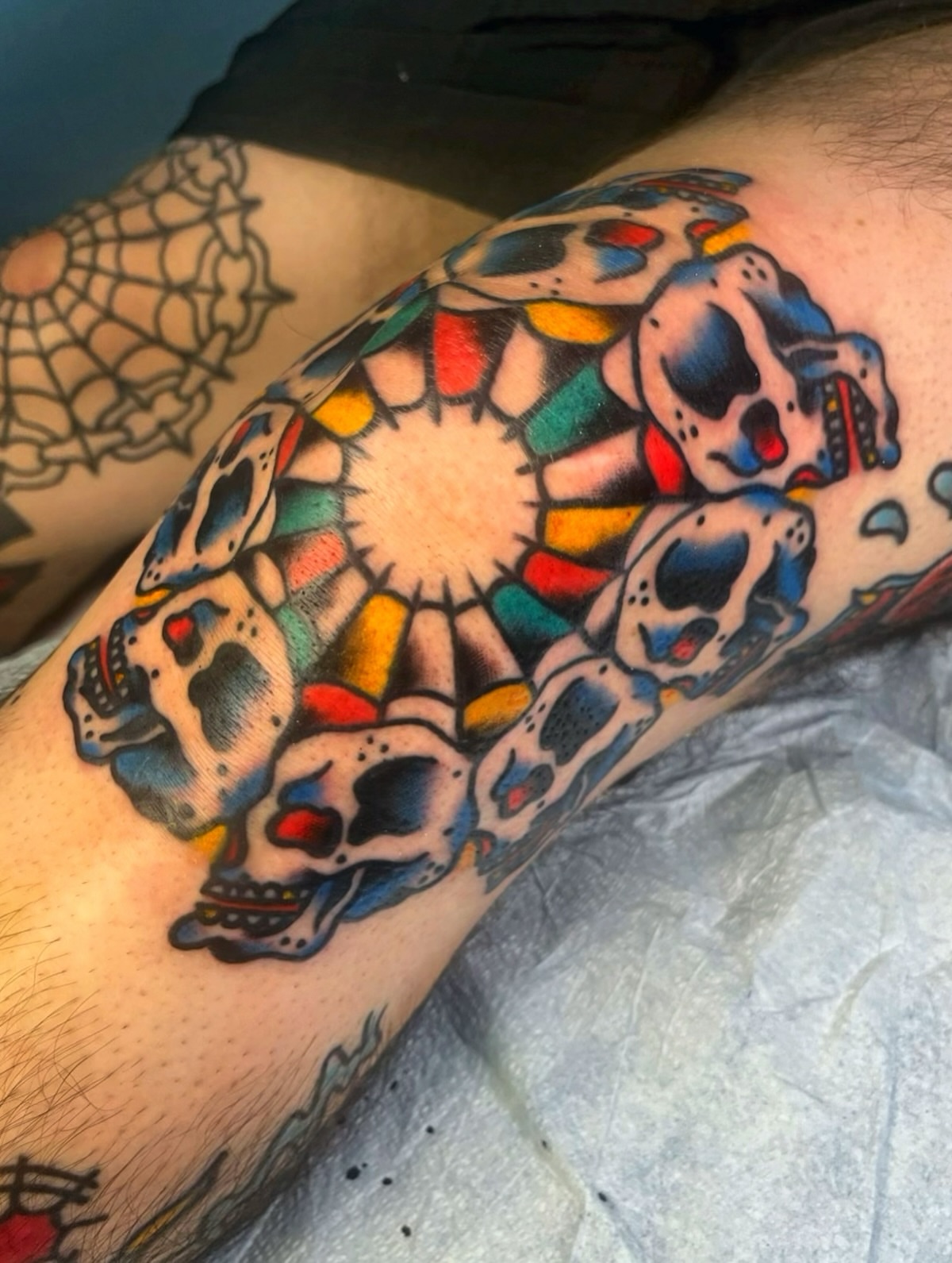 Tattoo by @anchoredaweightattoo — american_traditional, trash_polka