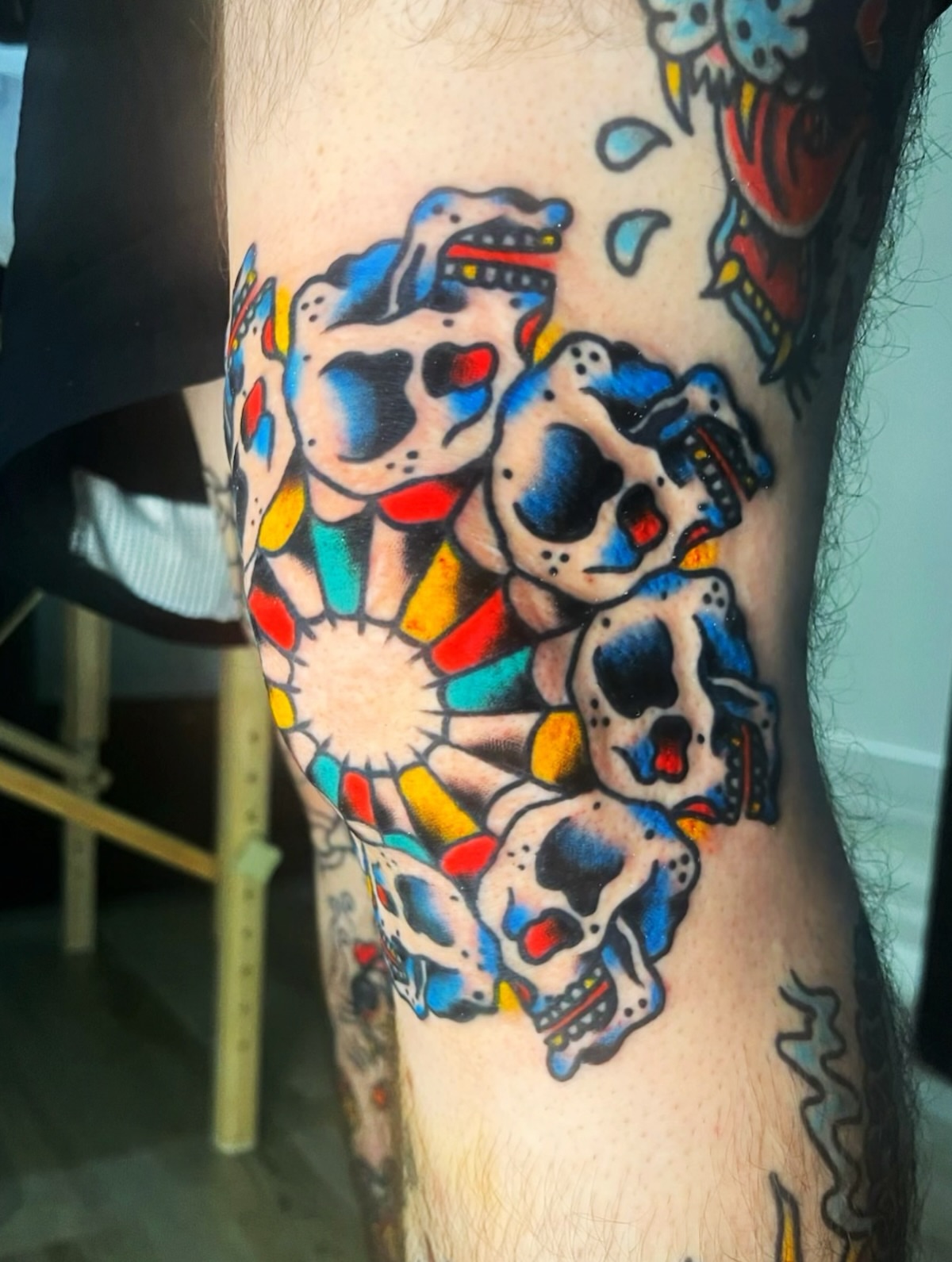 Tattoo by @anchoredaweightattoo — american_traditional, trash_polka