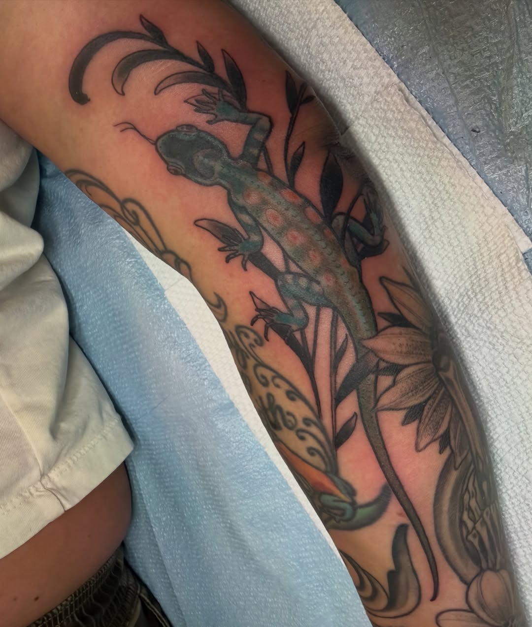 Tattoo by @jbarnett_art — american_traditional, dotwork