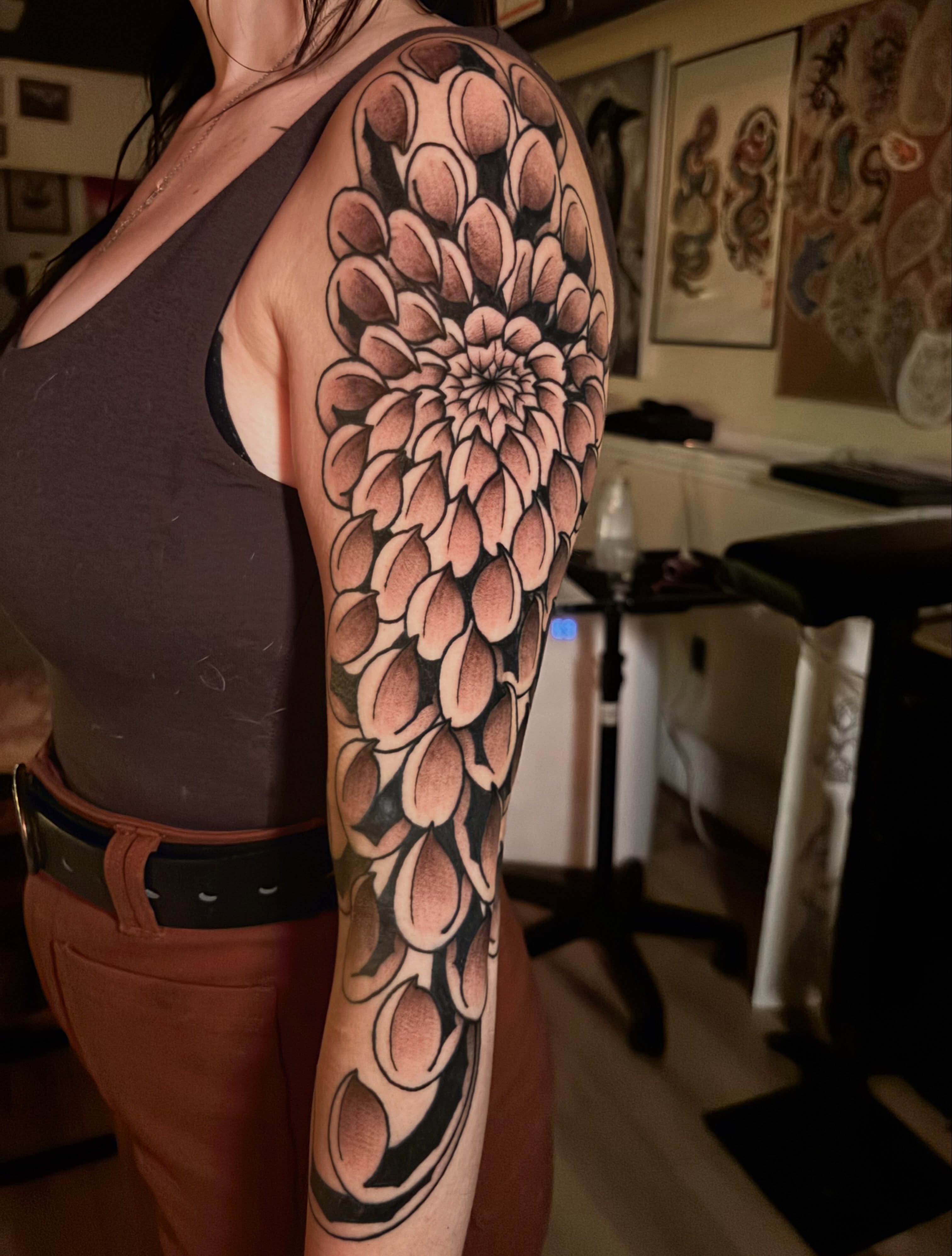 Tattoo by @tylerwhalen_tattoo — dotwork, realism