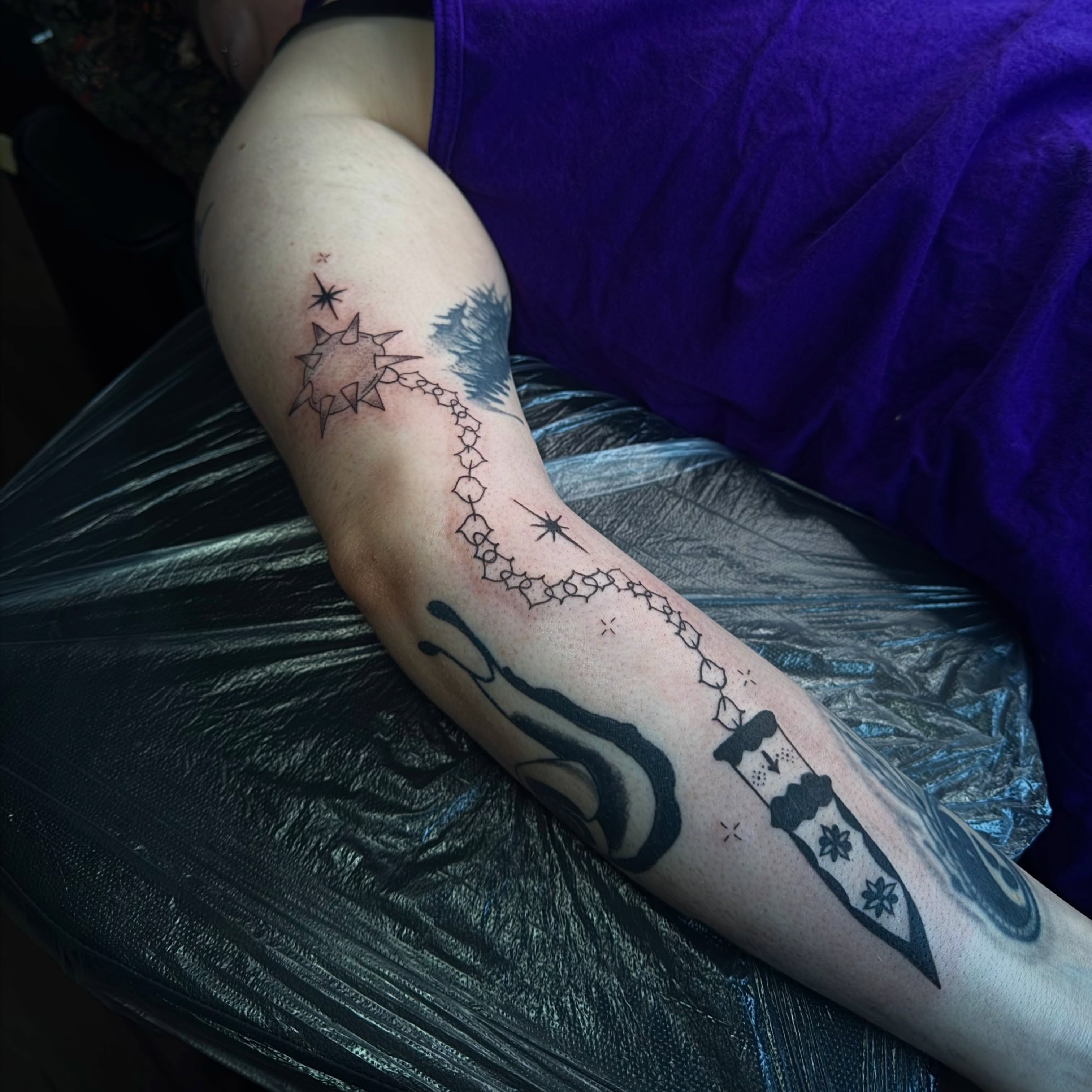 Tattoo by @faeandfleshstudio — geometric, black_and_grey