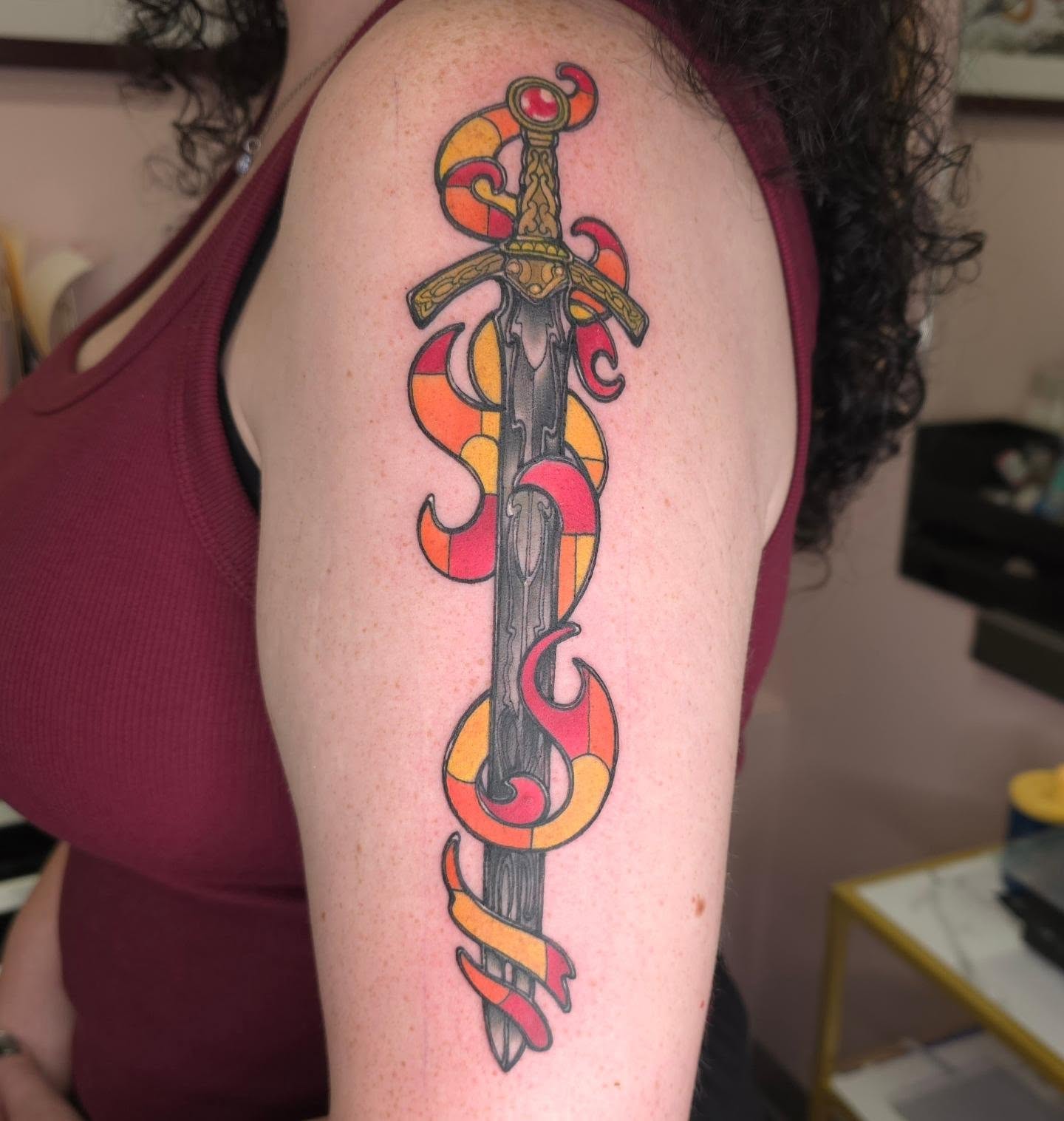 Tattoo by @littleshadowtattoos — american_traditional, dotwork