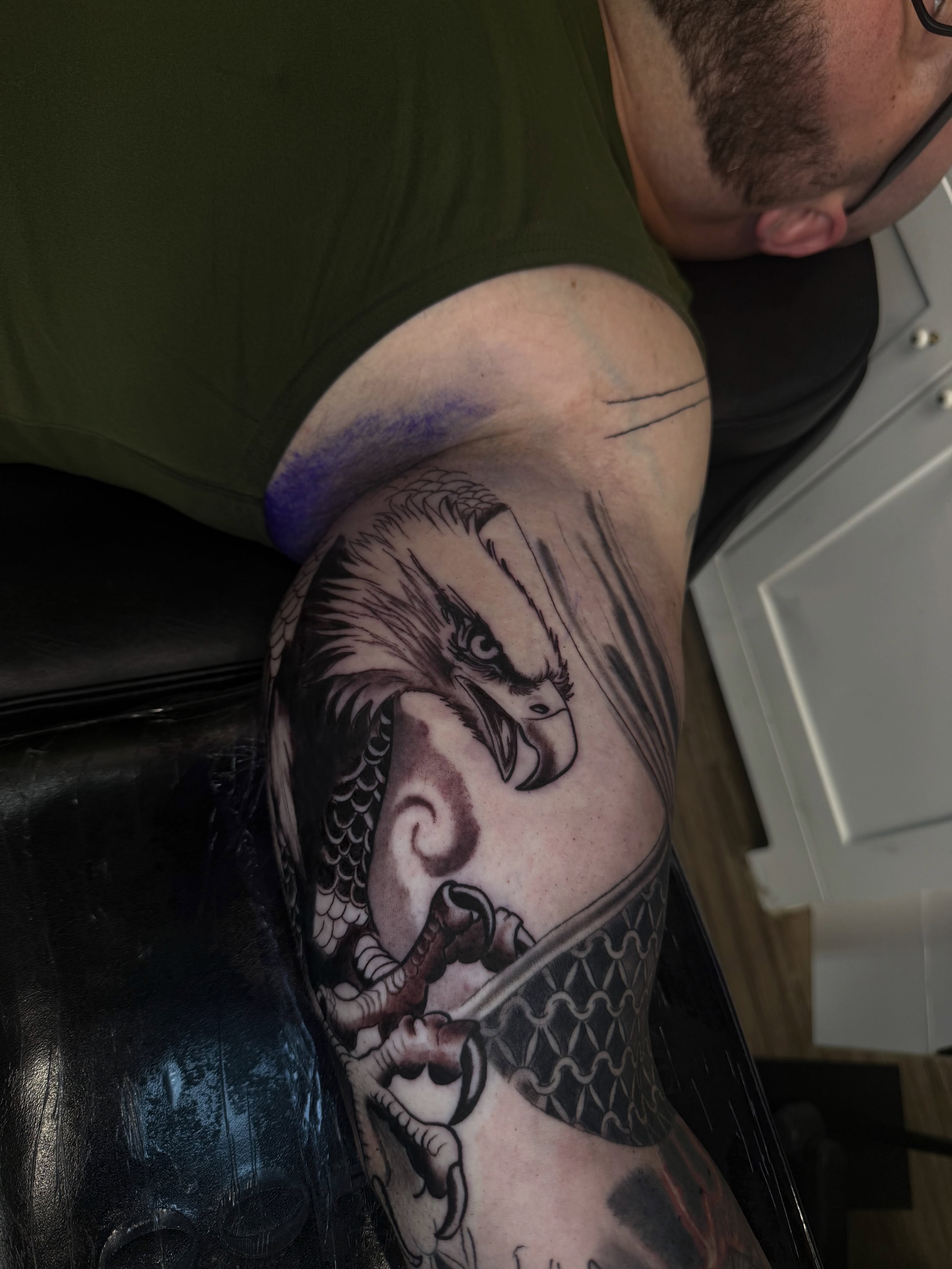 Tattoo by @itscalebbattles — black_and_grey, realism