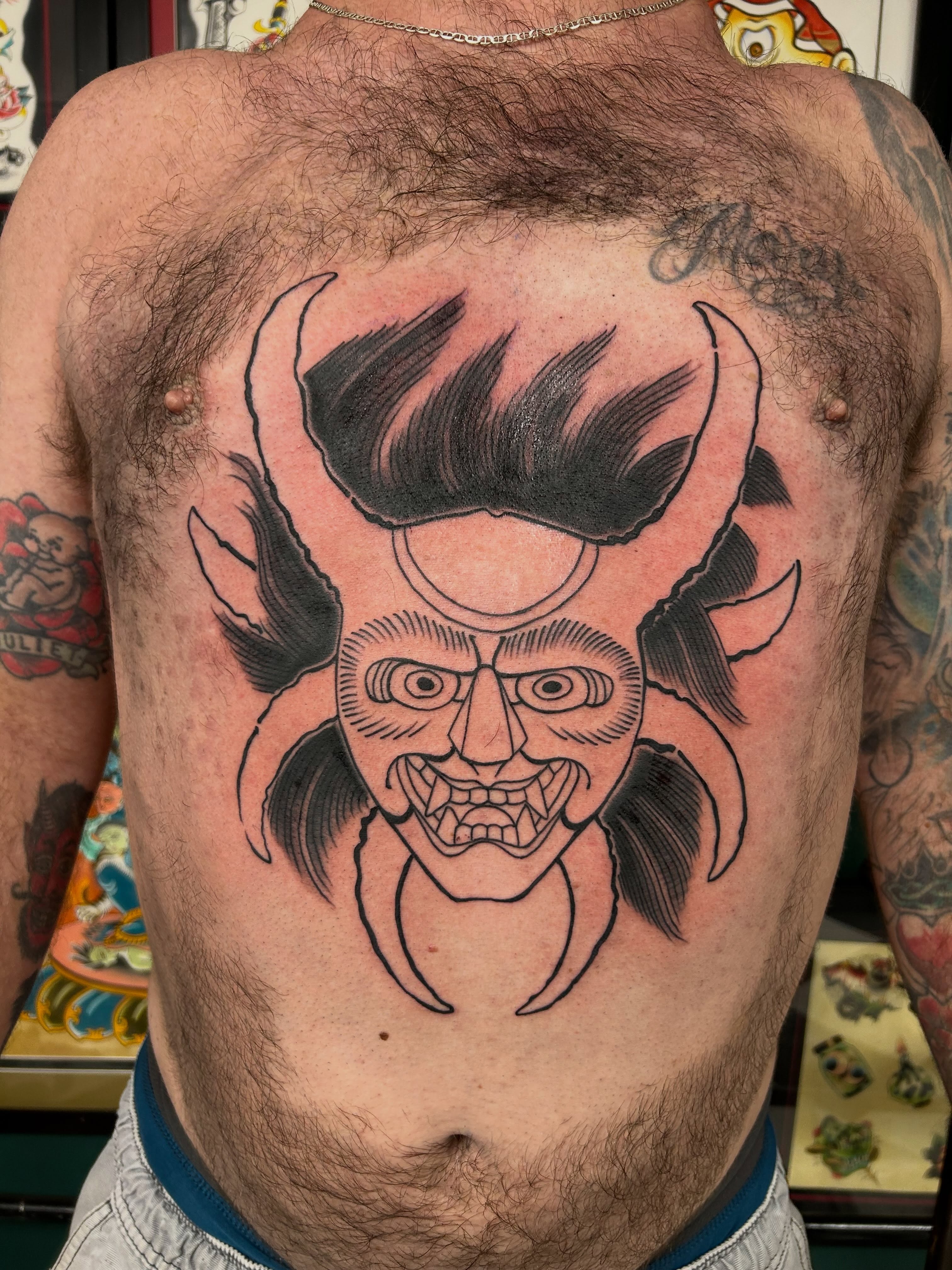 Tattoo by @scabtender — black_and_grey