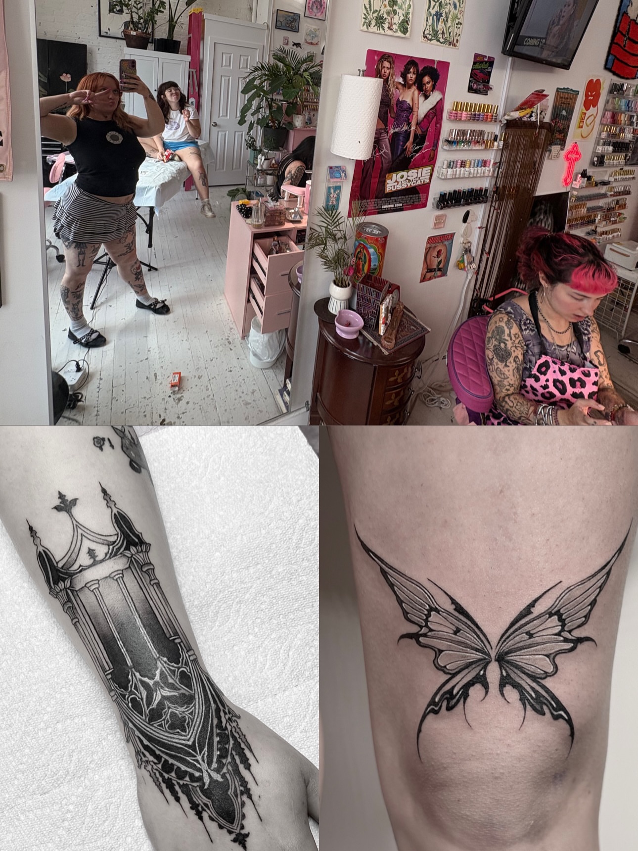 Butterfly black and grey tattoo on the thigh by <3 eve’s tattoos <3