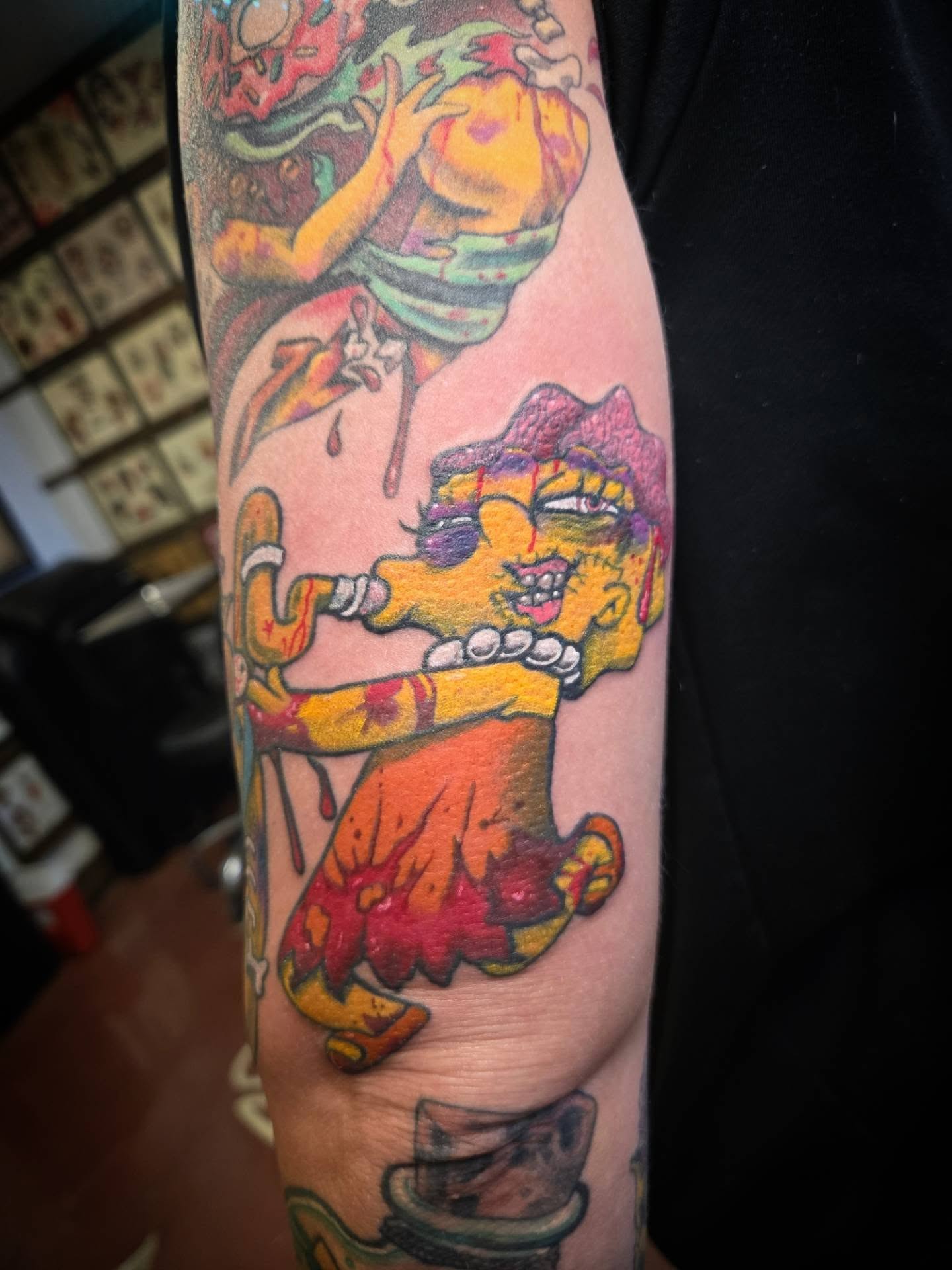 Lisa simpson trash polka tattoo on the forearm by Irma π€β¨, Las Vegas, Nevada
